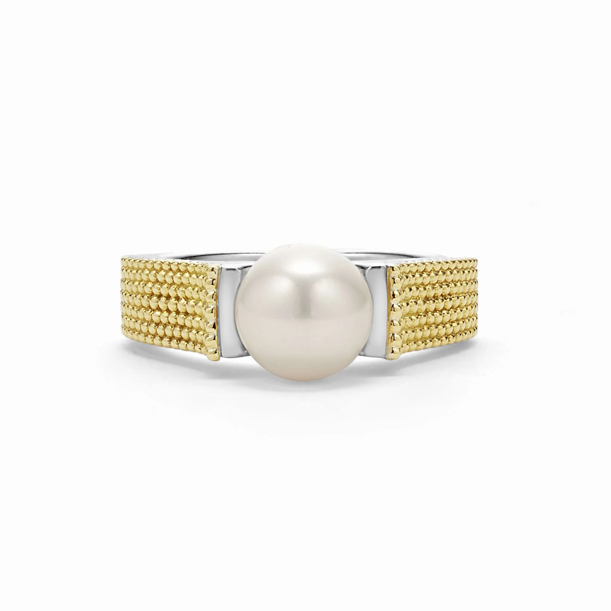 Luna Two-Tone Caviar Pearl Ring
