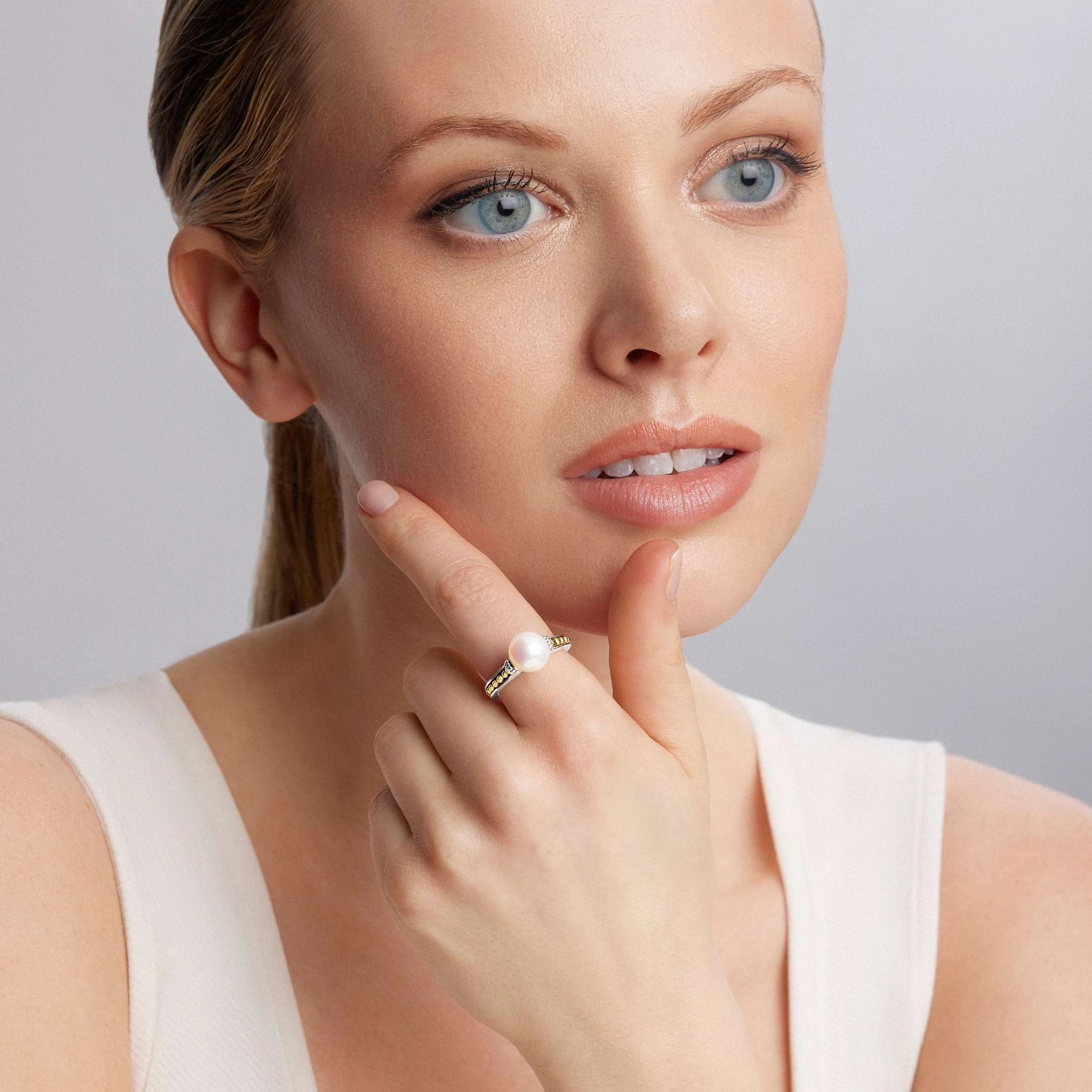 Luna Two-Tone Pearl Ring