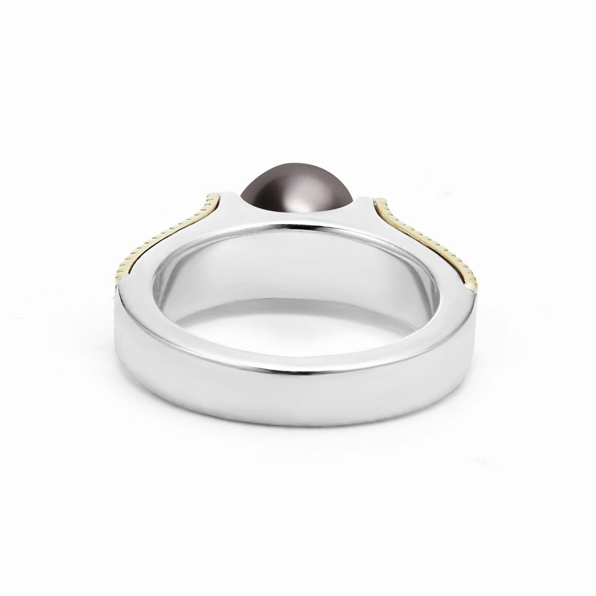 Luna Two-Tone Tahitian Black Pearl Ring
