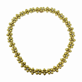 M. Stowe 18K Gold Clover Link Necklace with Diamonds