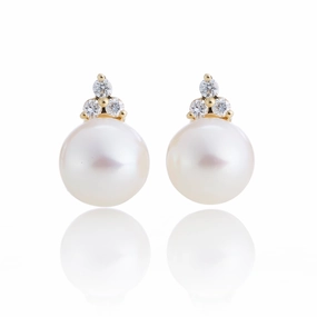 Madison Earrings in Pearls & Diamonds