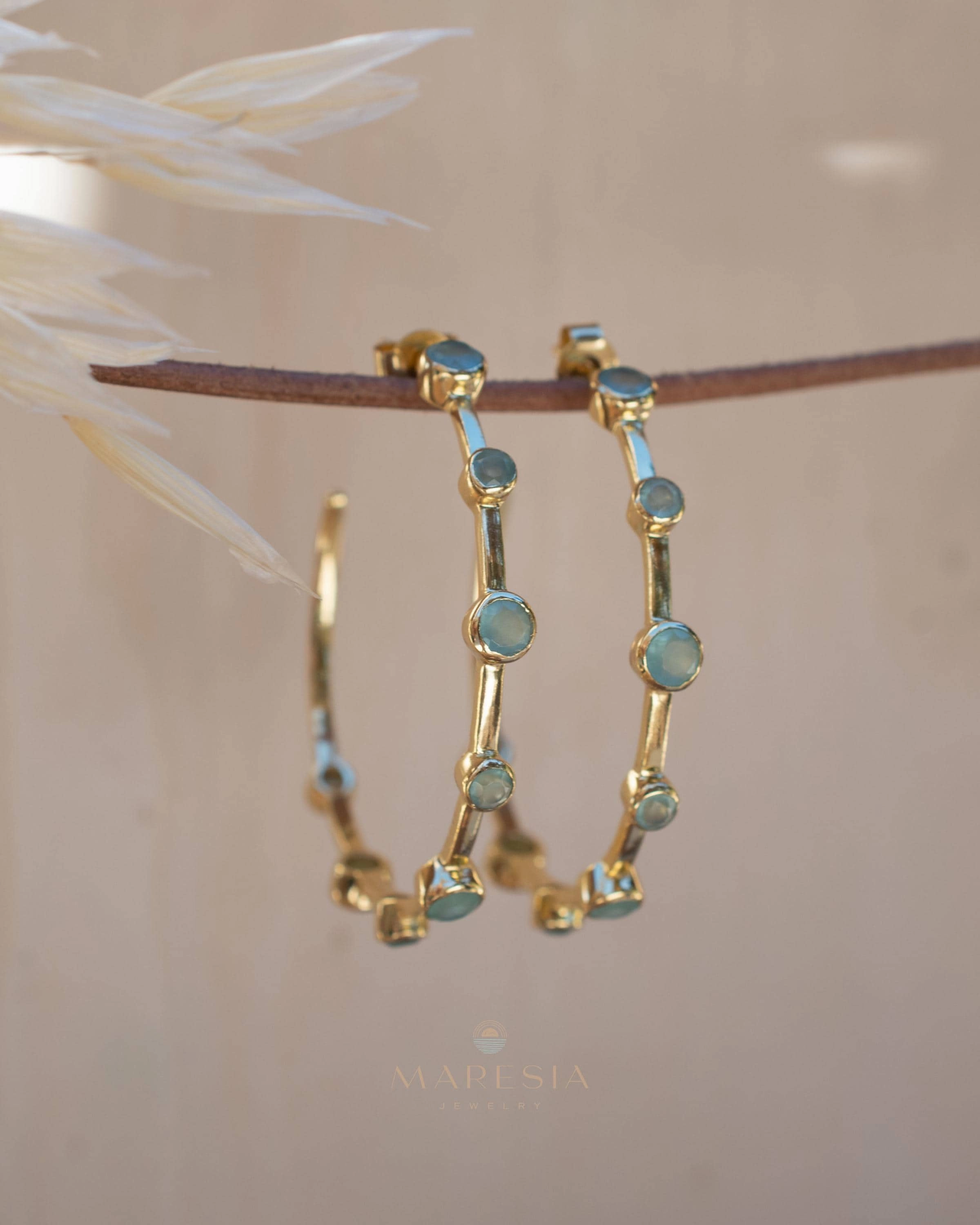 Margo Earrings ~ Aqua Chalcedony ~ ME217