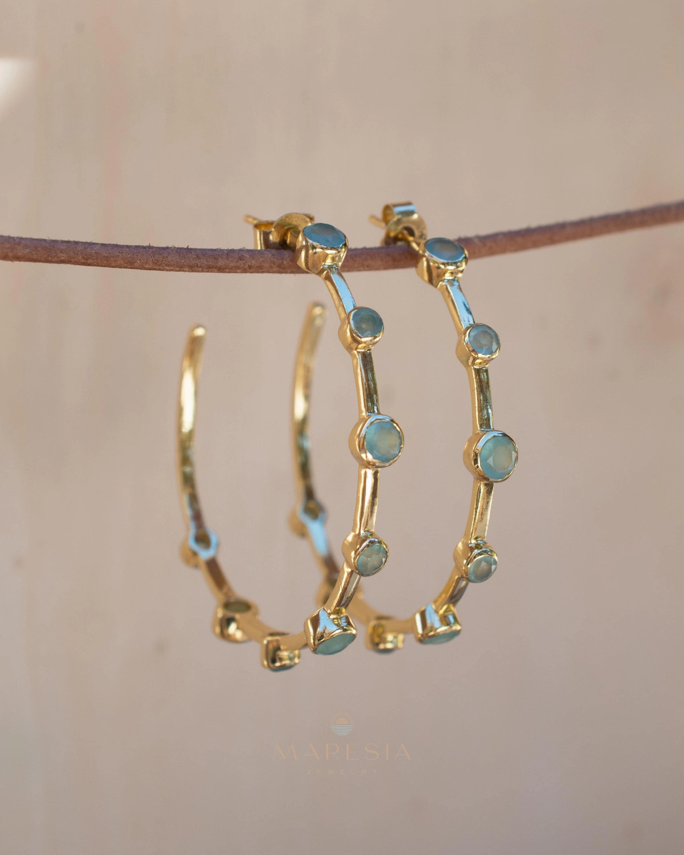 Margo Earrings ~ Aqua Chalcedony ~ ME217