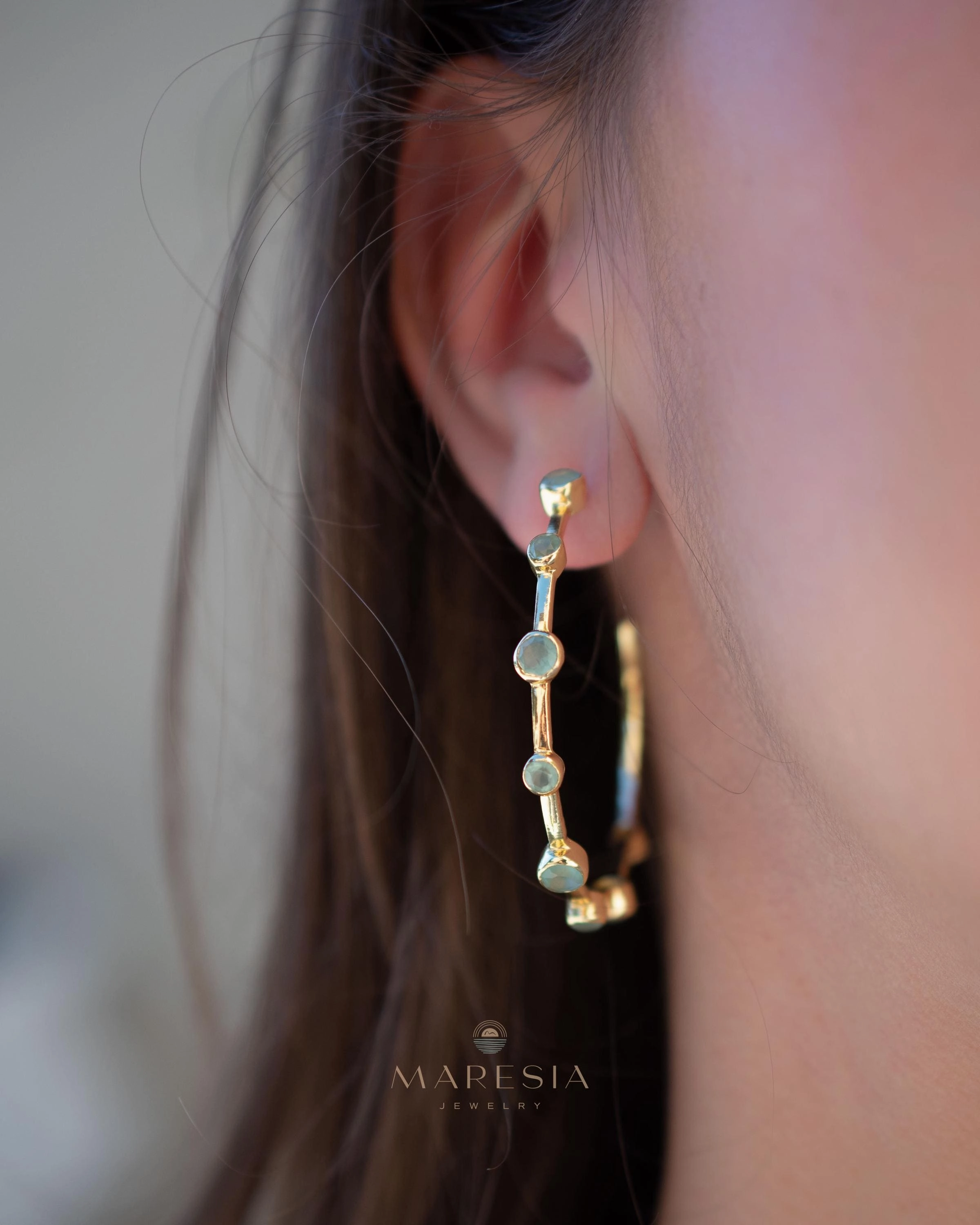 Margo Earrings ~ Aqua Chalcedony ~ ME217