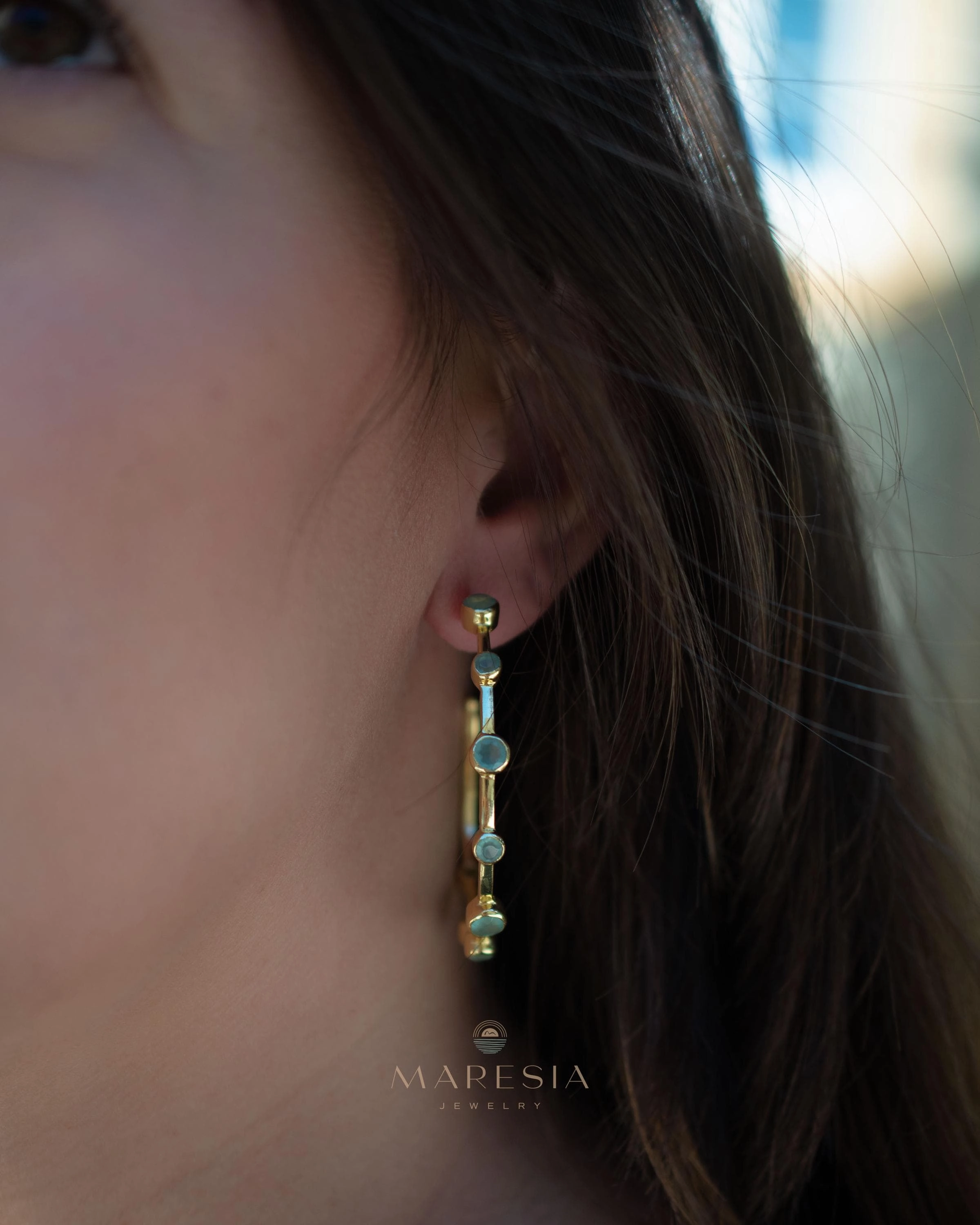 Margo Earrings ~ Aqua Chalcedony ~ ME217