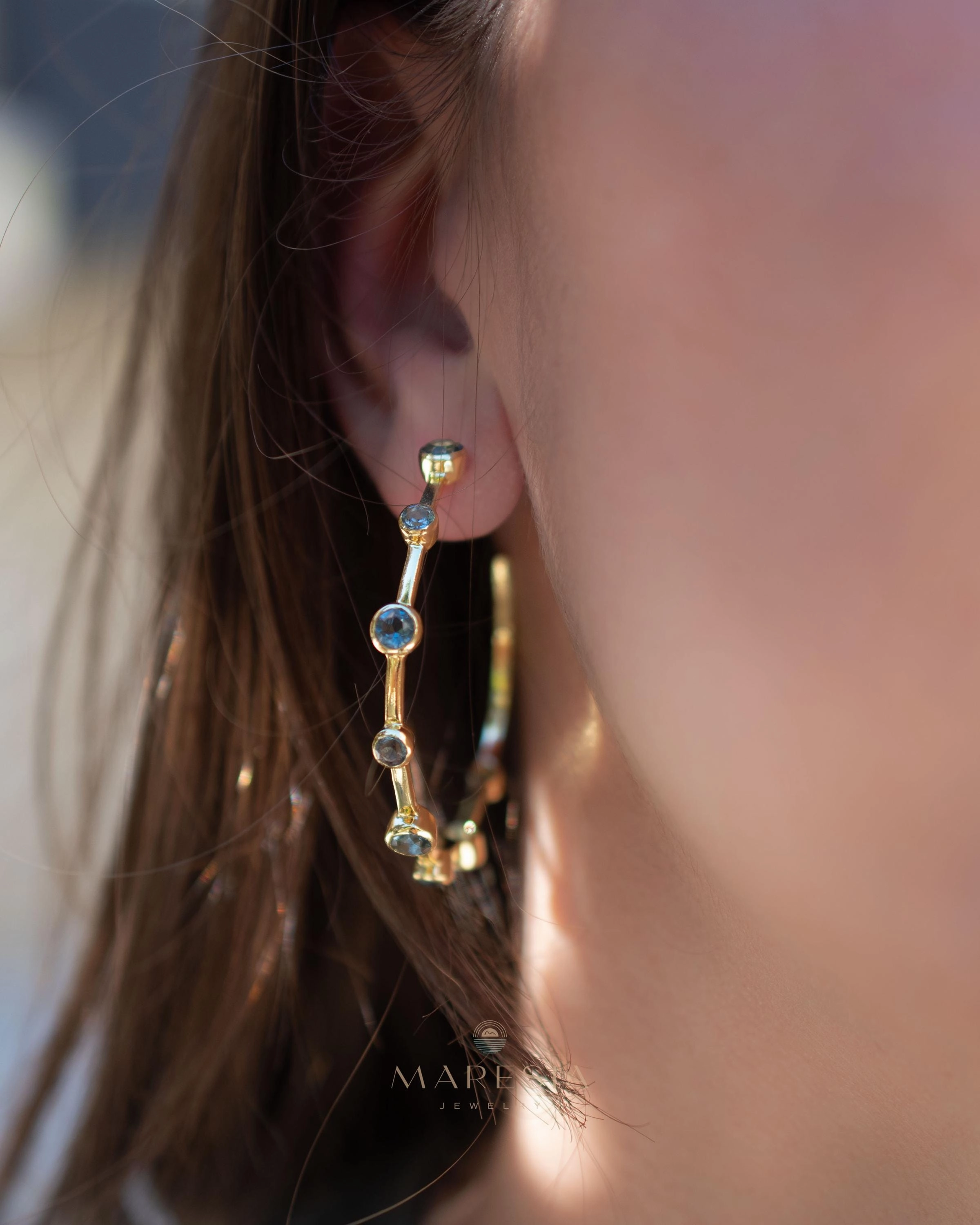 Margo Earrings ~ Iolite hydro ~ Gold Plated ~ ME219