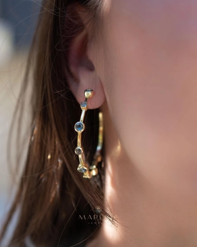 Margo Earrings ~ Iolite hydro ~ Gold Plated ~ ME219