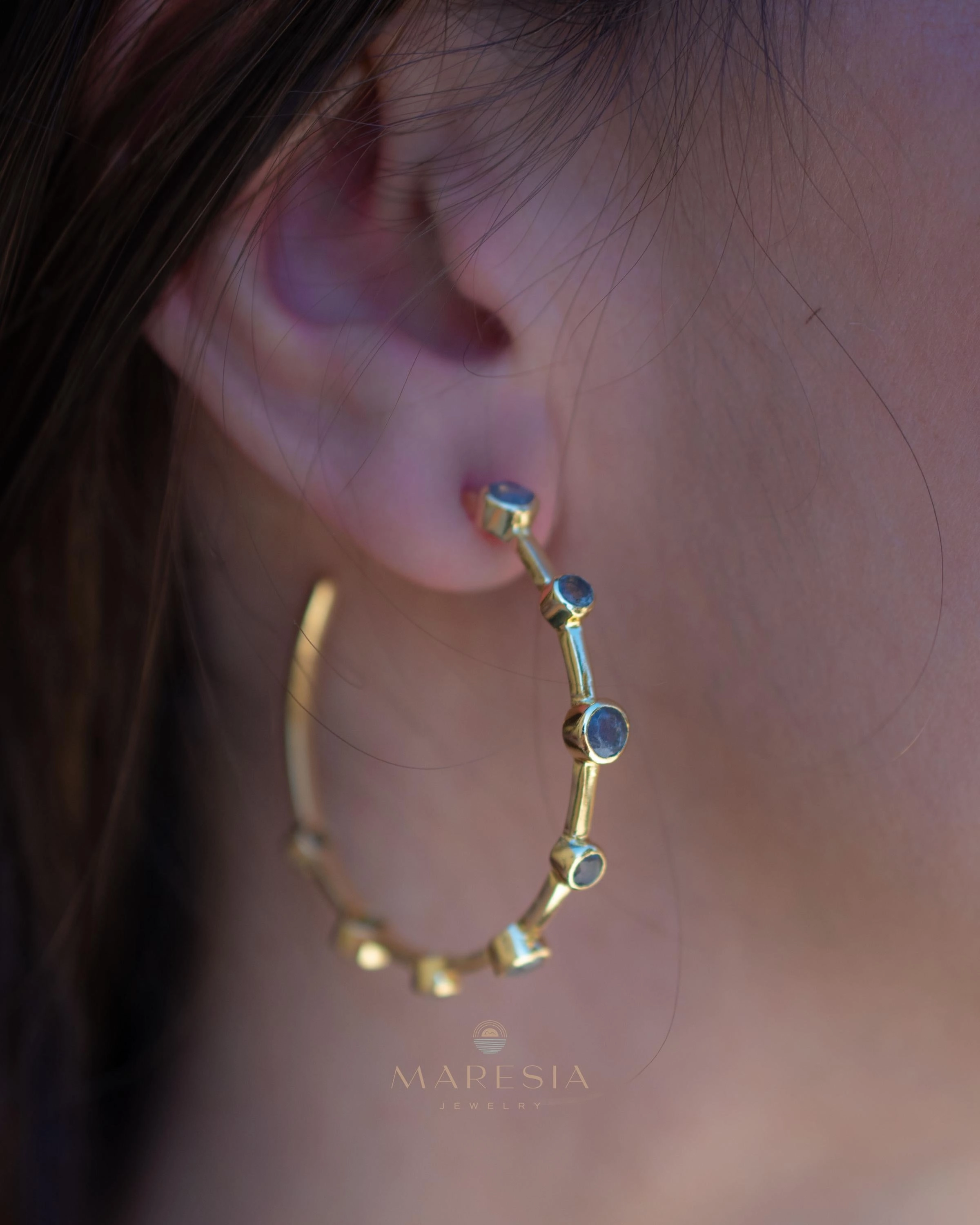 Margo Earrings * Labradorite ~ Gold Plated ~ ME218