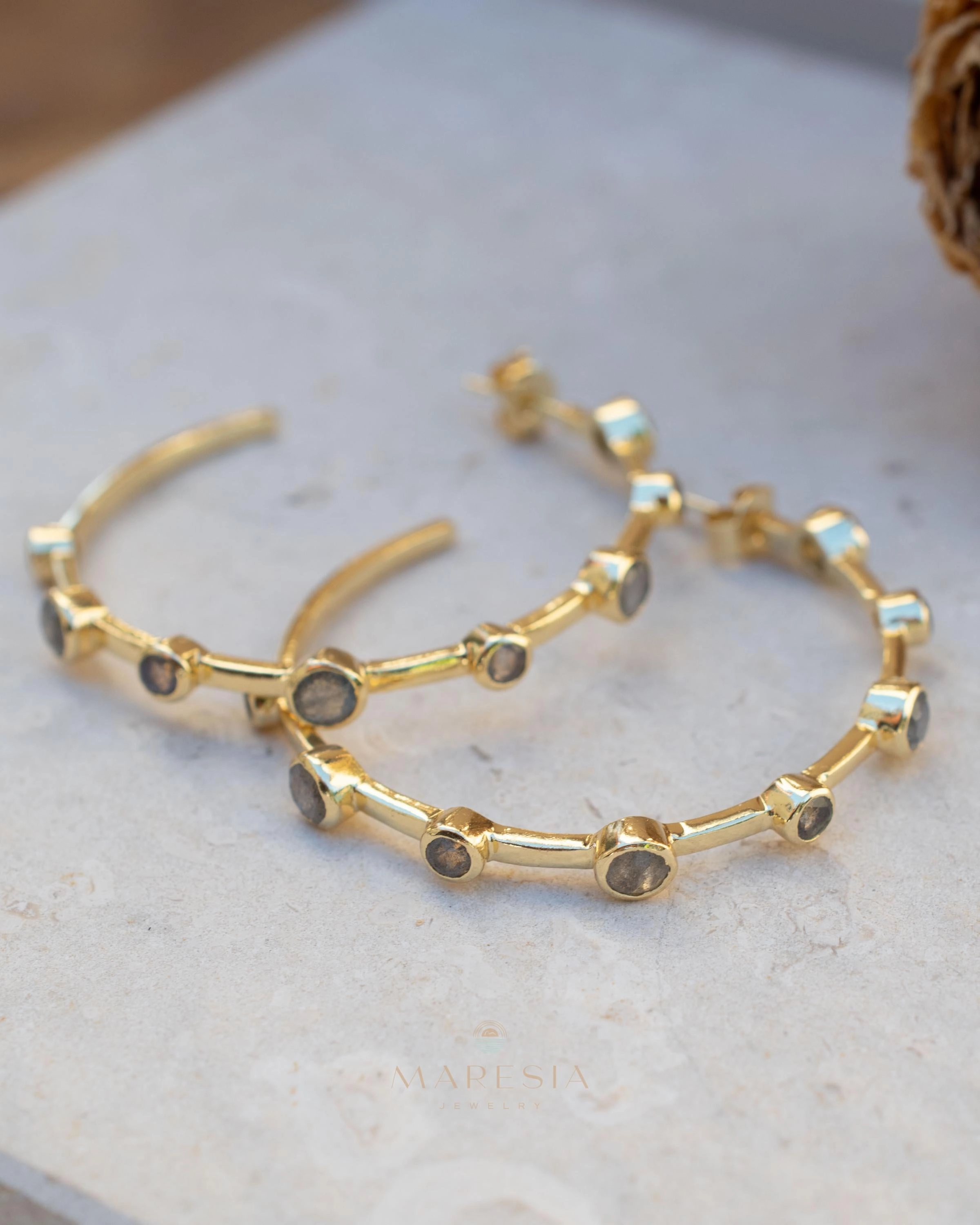 Margo Earrings * Labradorite ~ Gold Plated ~ ME218