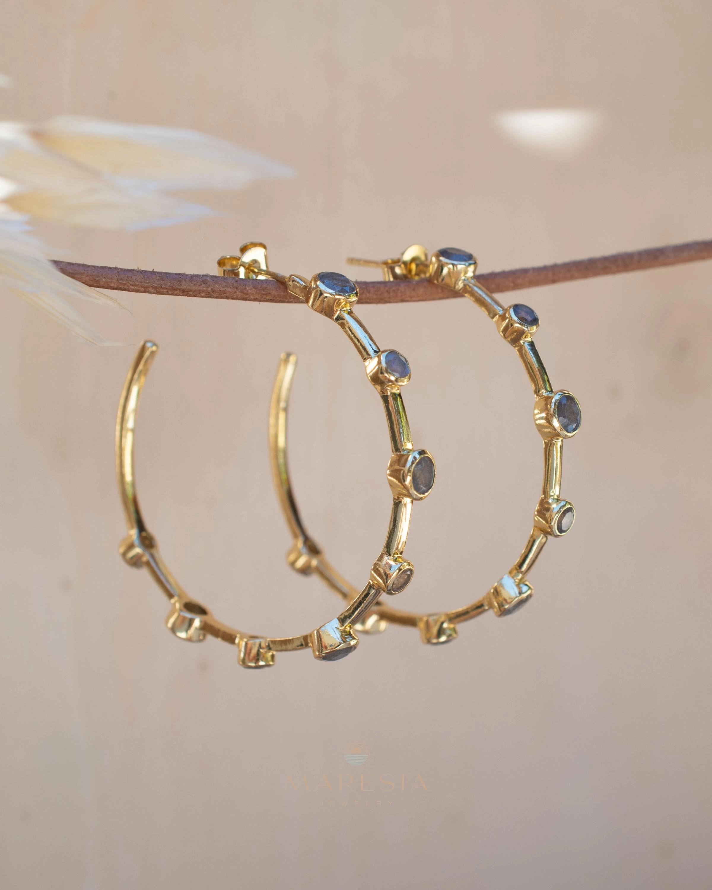 Margo Earrings * Labradorite ~ Gold Plated ~ ME218