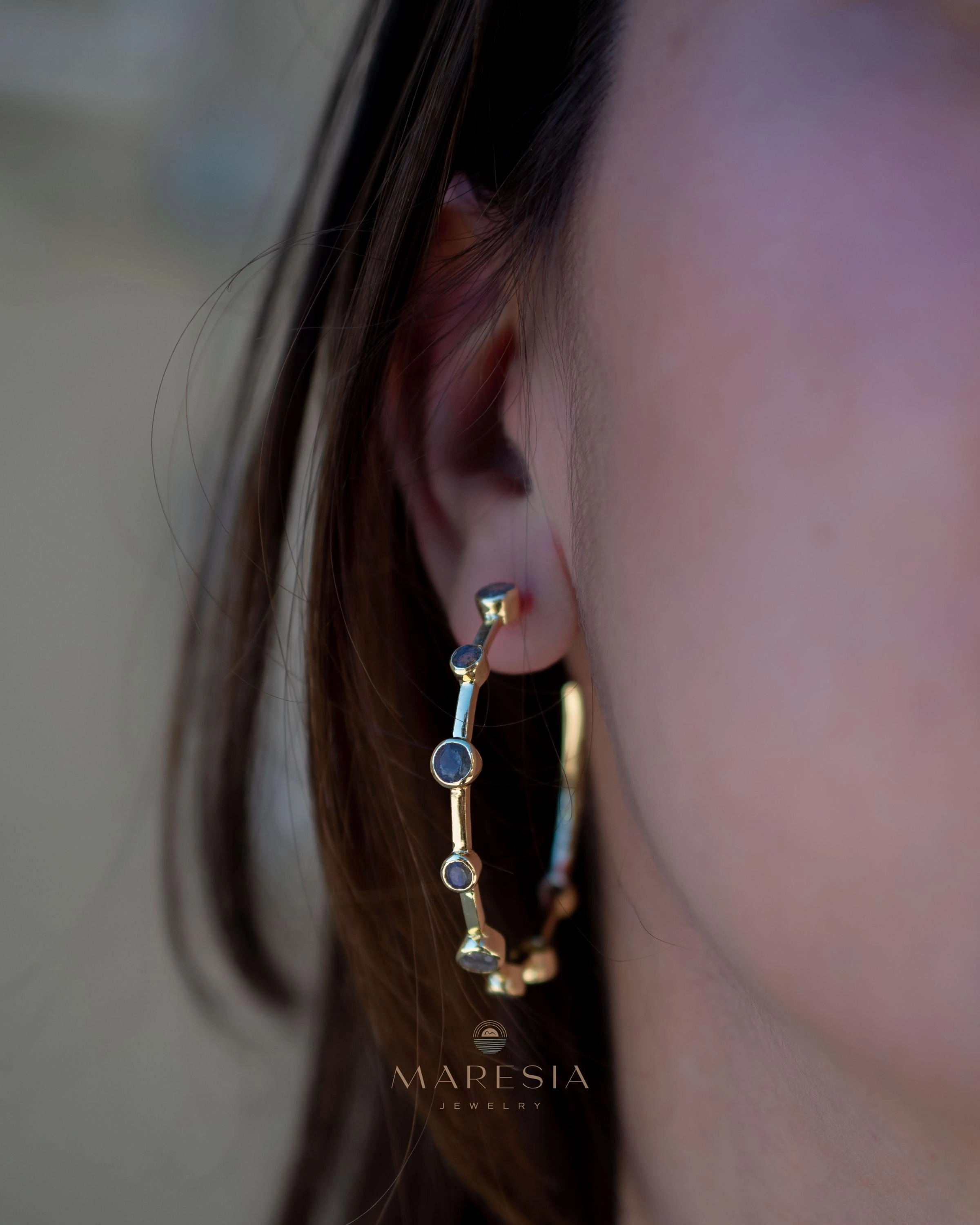 Margo Earrings * Labradorite ~ Gold Plated ~ ME218