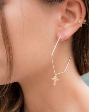 Marise Cross Earrings ~ Sterling Silver 925 or Gold Filled ~ SME015