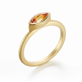 Marquise Yellow Sapphire Stacking Ring