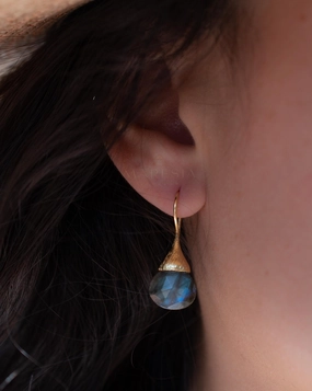 Maryl Earrings ~ Labradorite ~ 18k Gold Plated ~ ME224