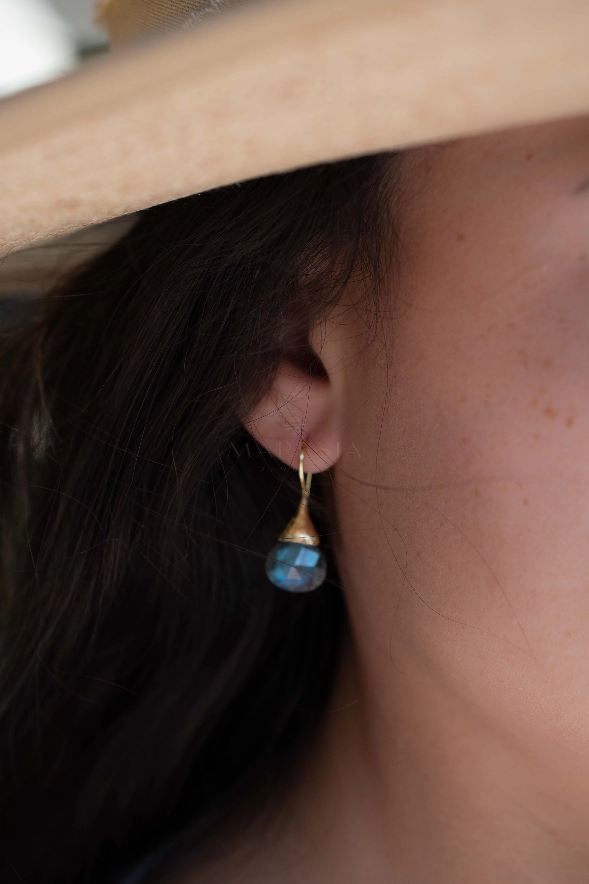 Maryl Earrings ~ Labradorite ~ 18k Gold Plated ~ ME224