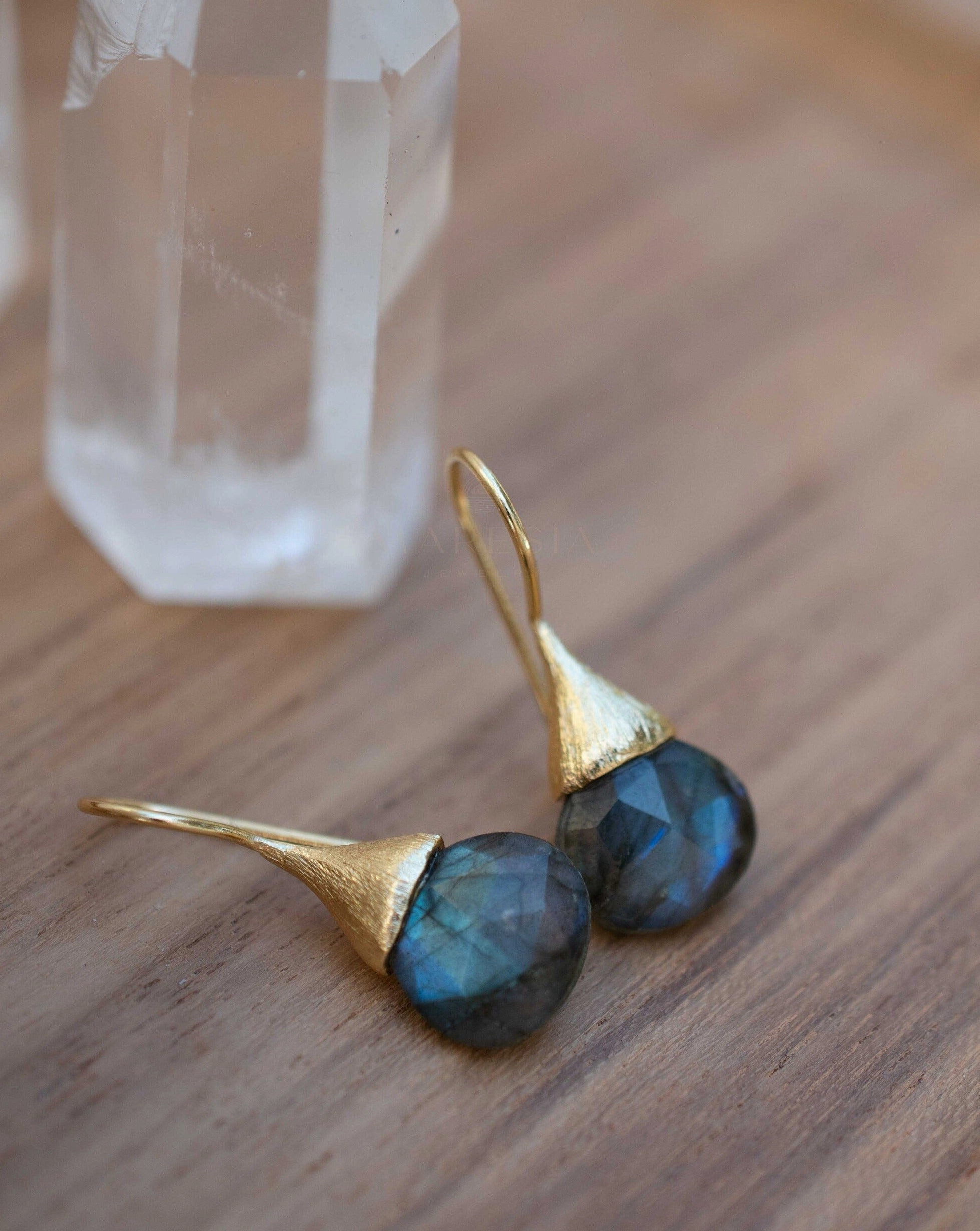 Maryl Earrings ~ Labradorite ~ 18k Gold Plated ~ ME224