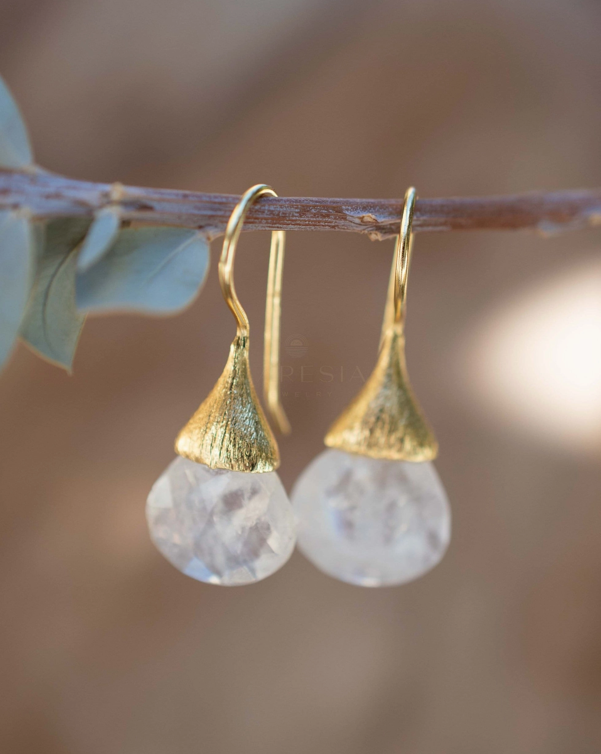 Maryl Earrings ~ Moonstone ~ Gold Plated ~ ME225