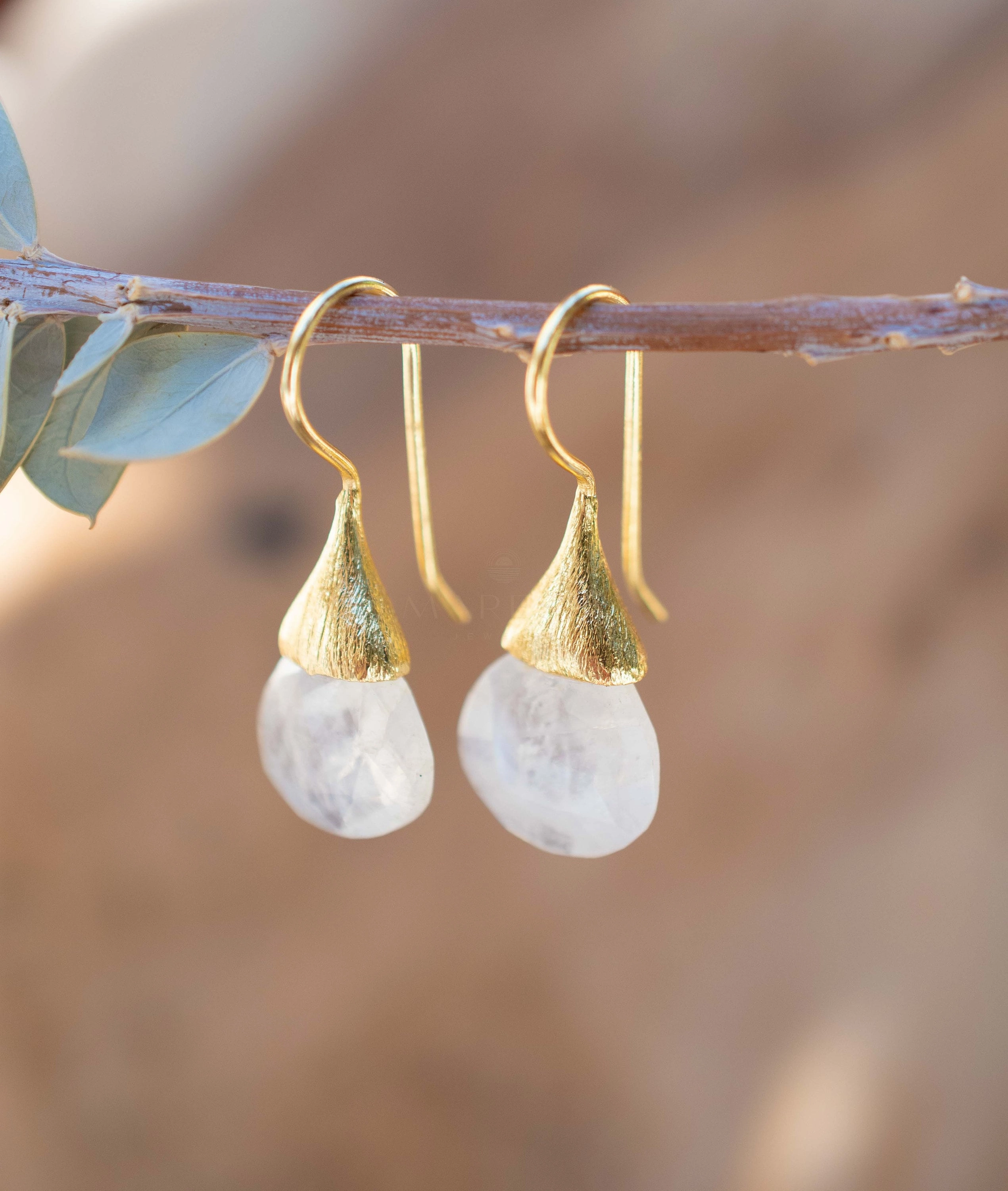 Maryl Earrings ~ Moonstone ~ Gold Plated ~ ME225