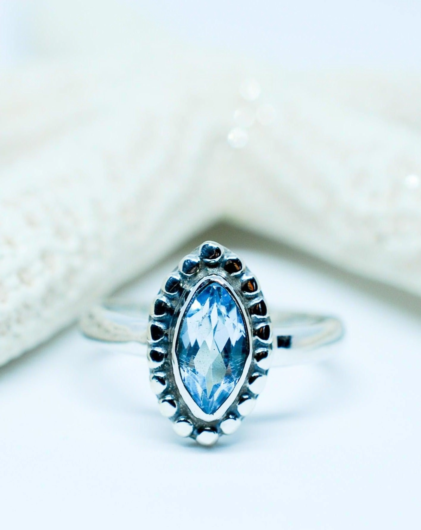 Maui Ring ~ Blue Topaz ~ Sterling Silver 925 ~MR093
