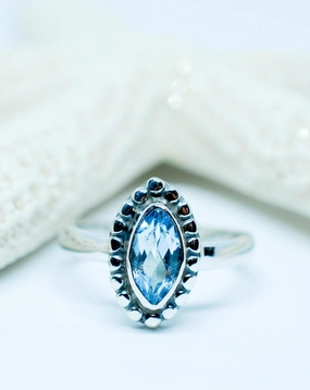 Maui Ring ~ Blue Topaz ~ Sterling Silver 925 ~MR093