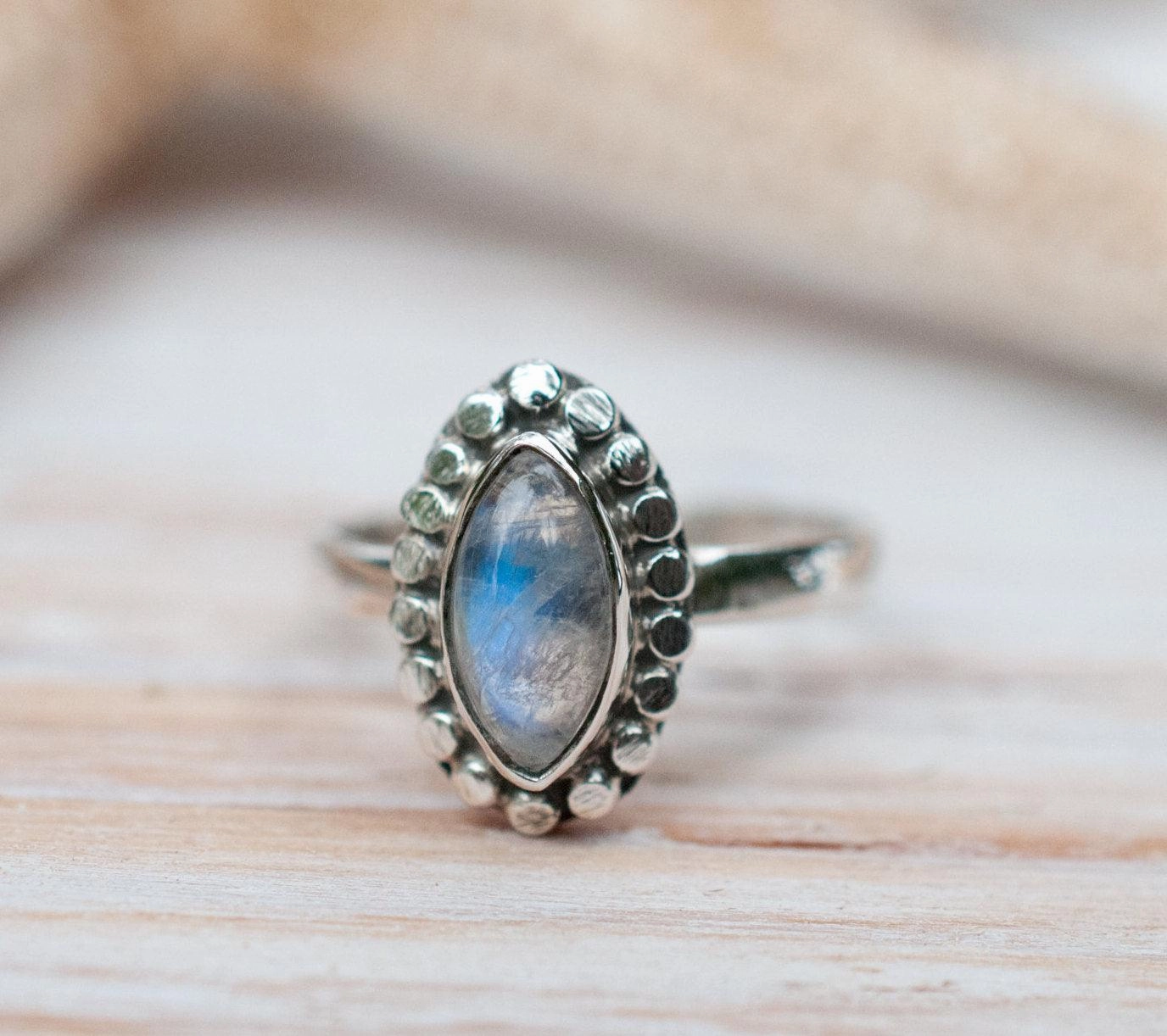Maui Ring ~ Moonstone ~ Sterling Silver 925 ~MR016