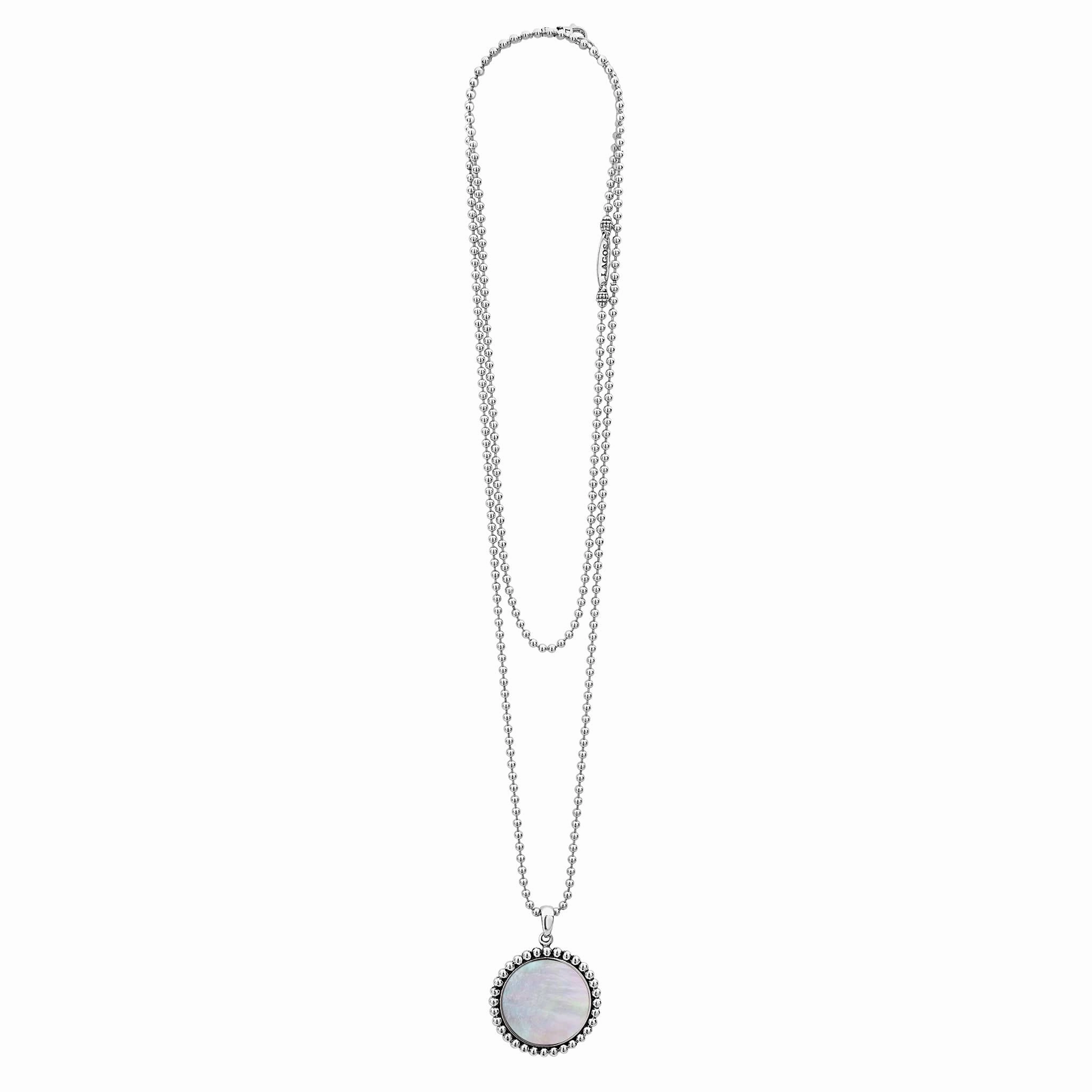 Maya Large Mother of Pearl Circle Pendant Necklace