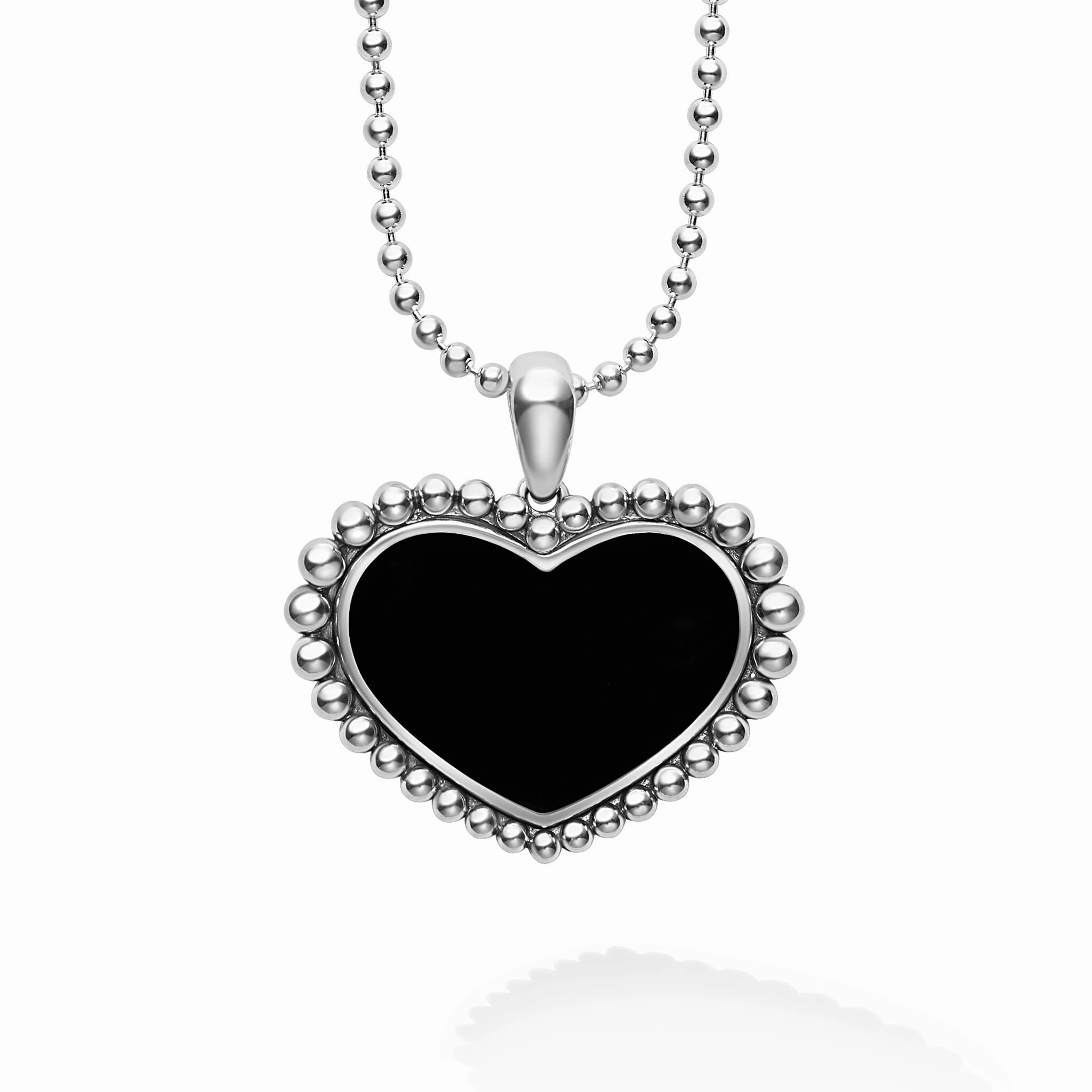 Maya Large Onyx Heart Pendant Necklace