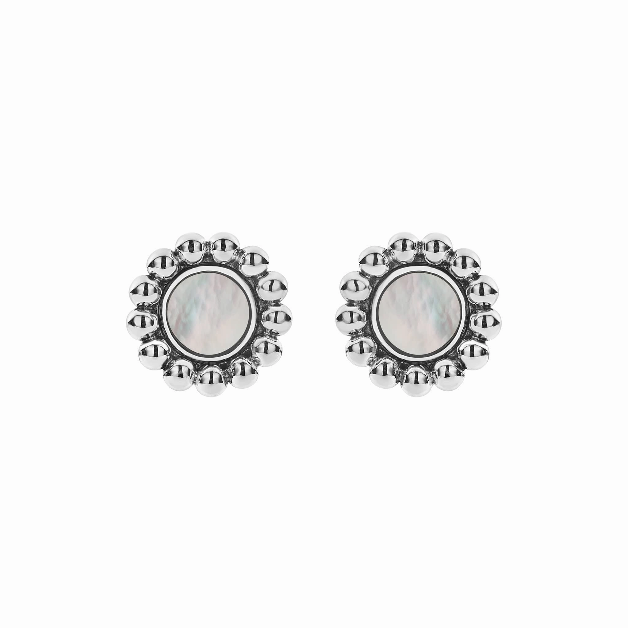 Maya Mother of Pearl Circle Stud Earrings