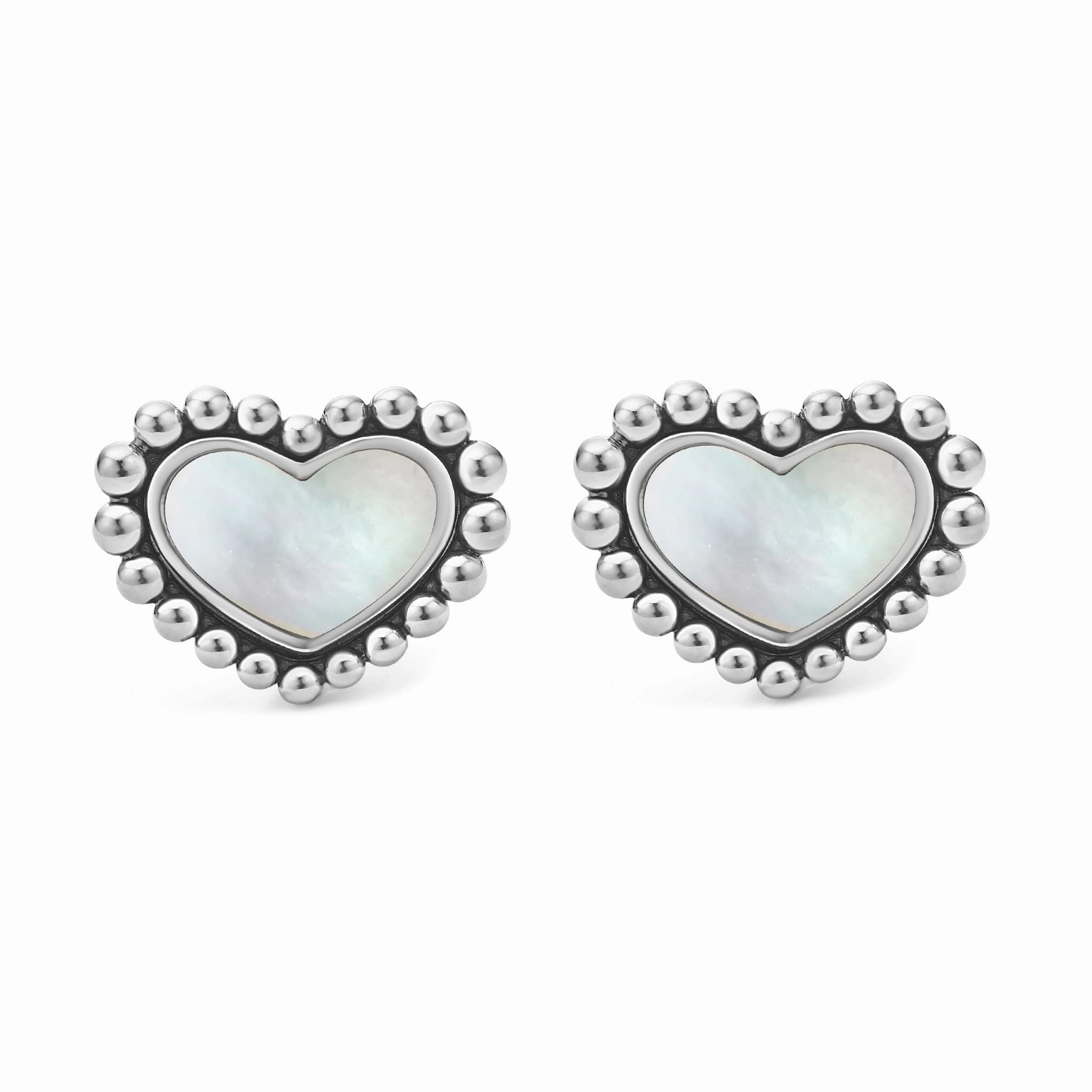 Maya Mother of Pearl Heart Stud Earrings