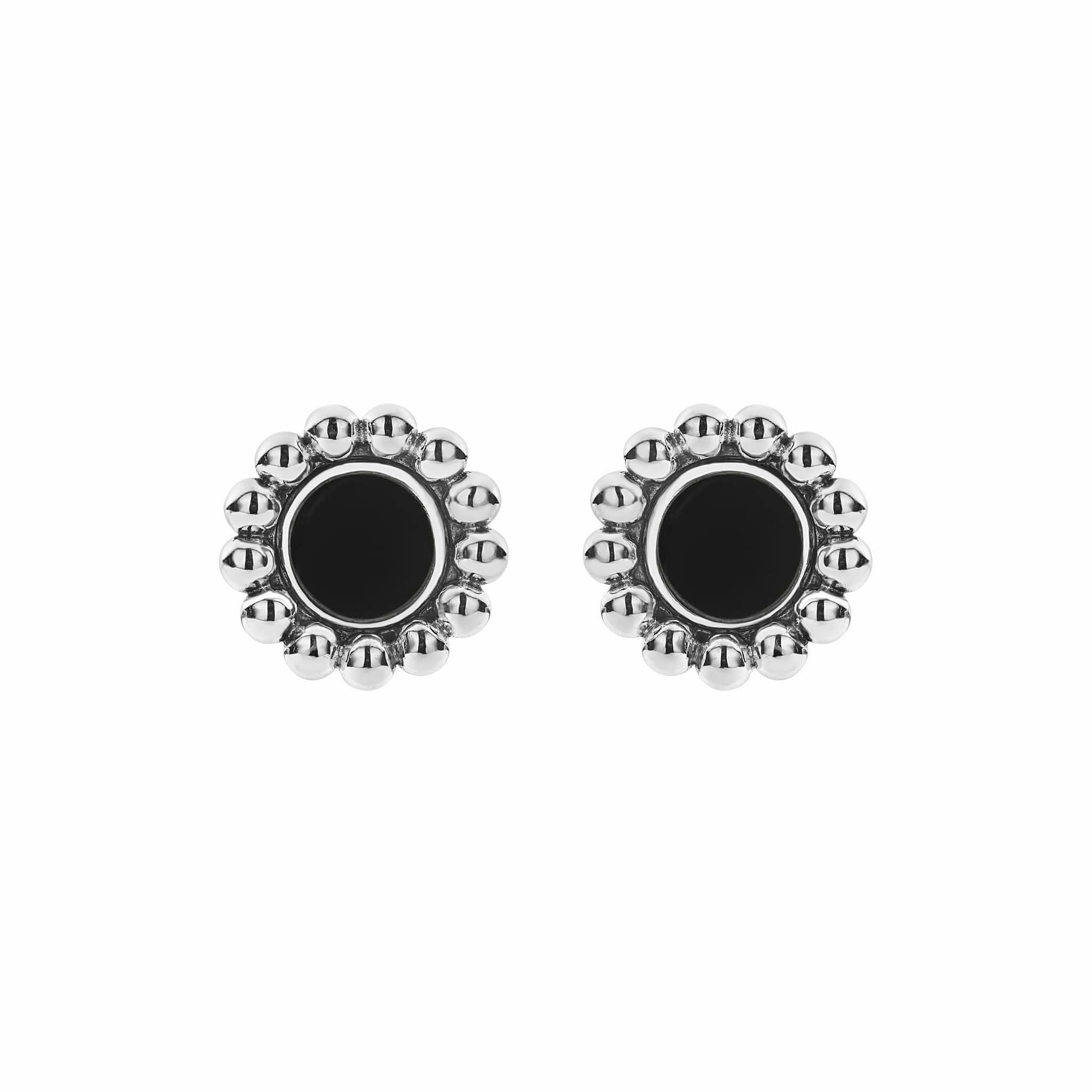 Maya Onyx Circle Stud Earrings