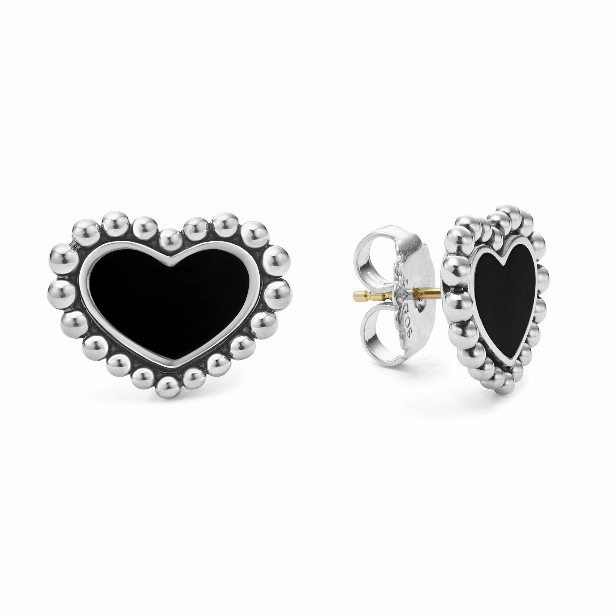 Maya Onyx Heart Stud Earrings