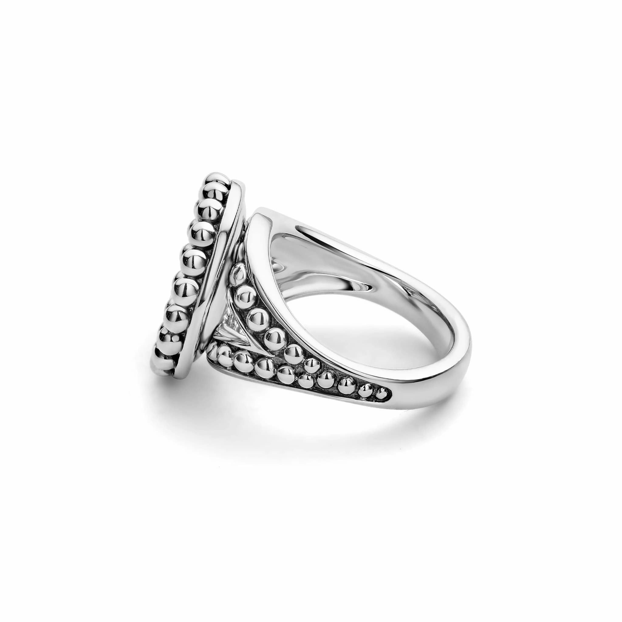 Maya Small Caviar Circle Ceramic Ring