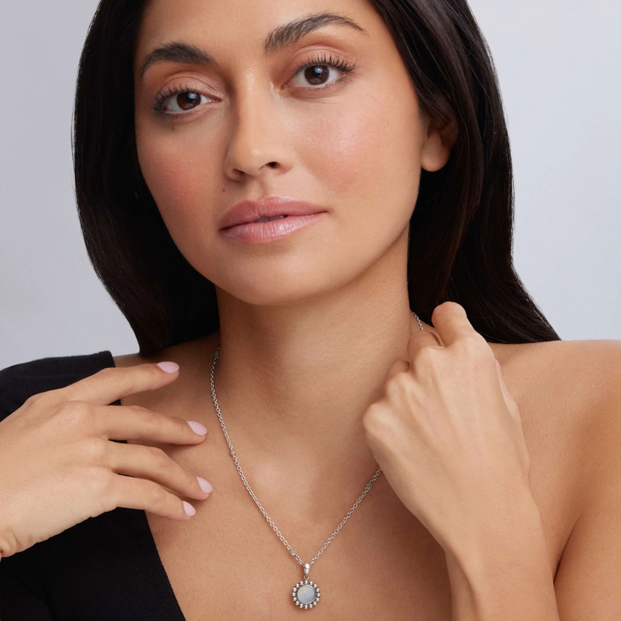 Maya Small Mother of Pearl Circle Pendant Necklace