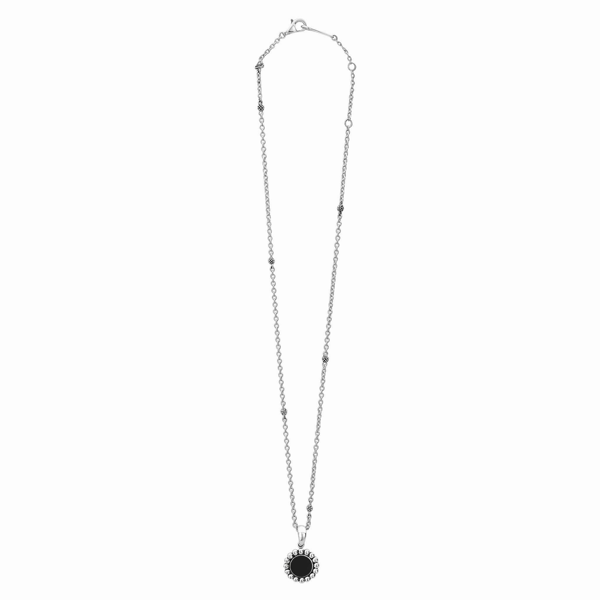 Maya Small Onyx Circle Pendant Necklace