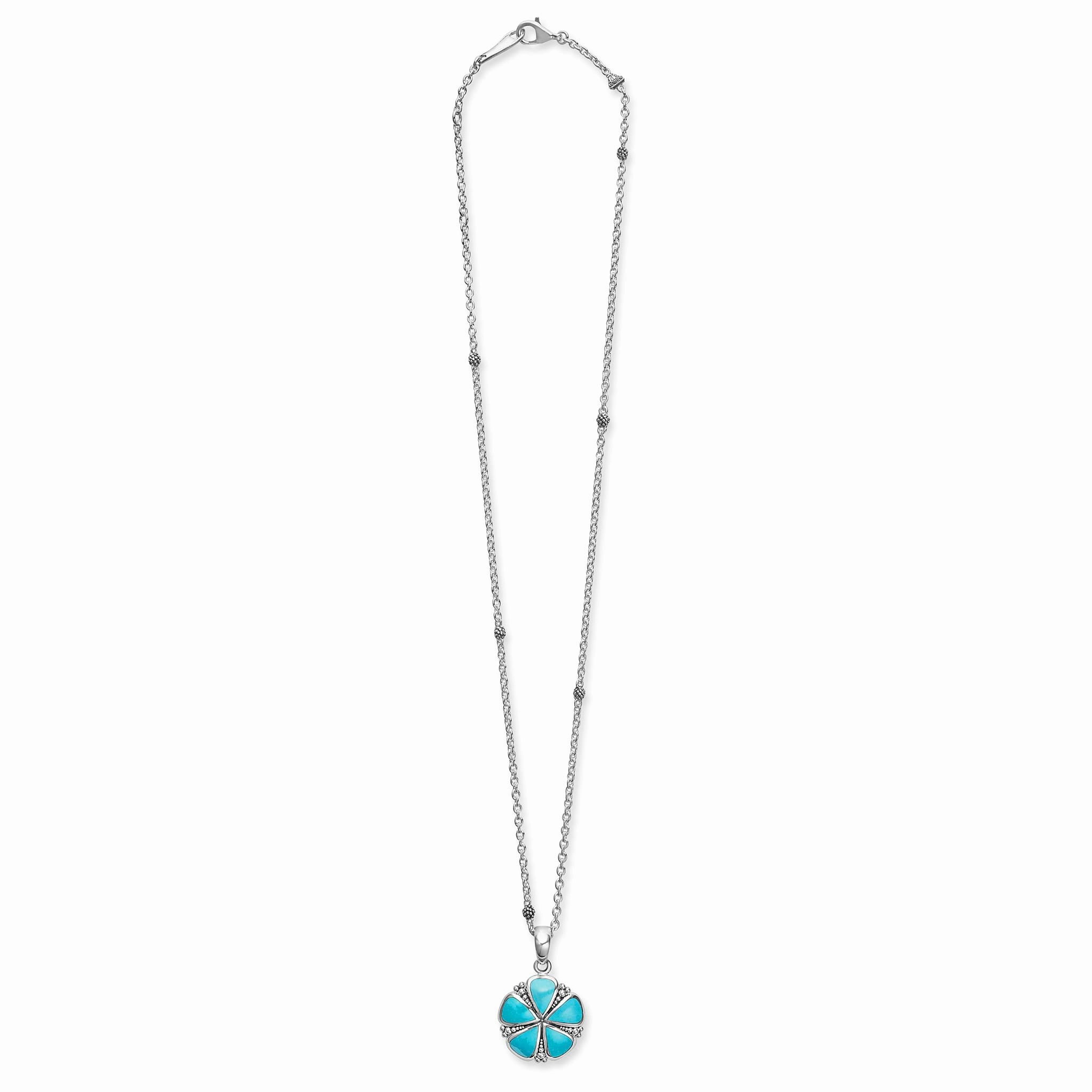 Maya Turquoise Flower Pendant Necklace