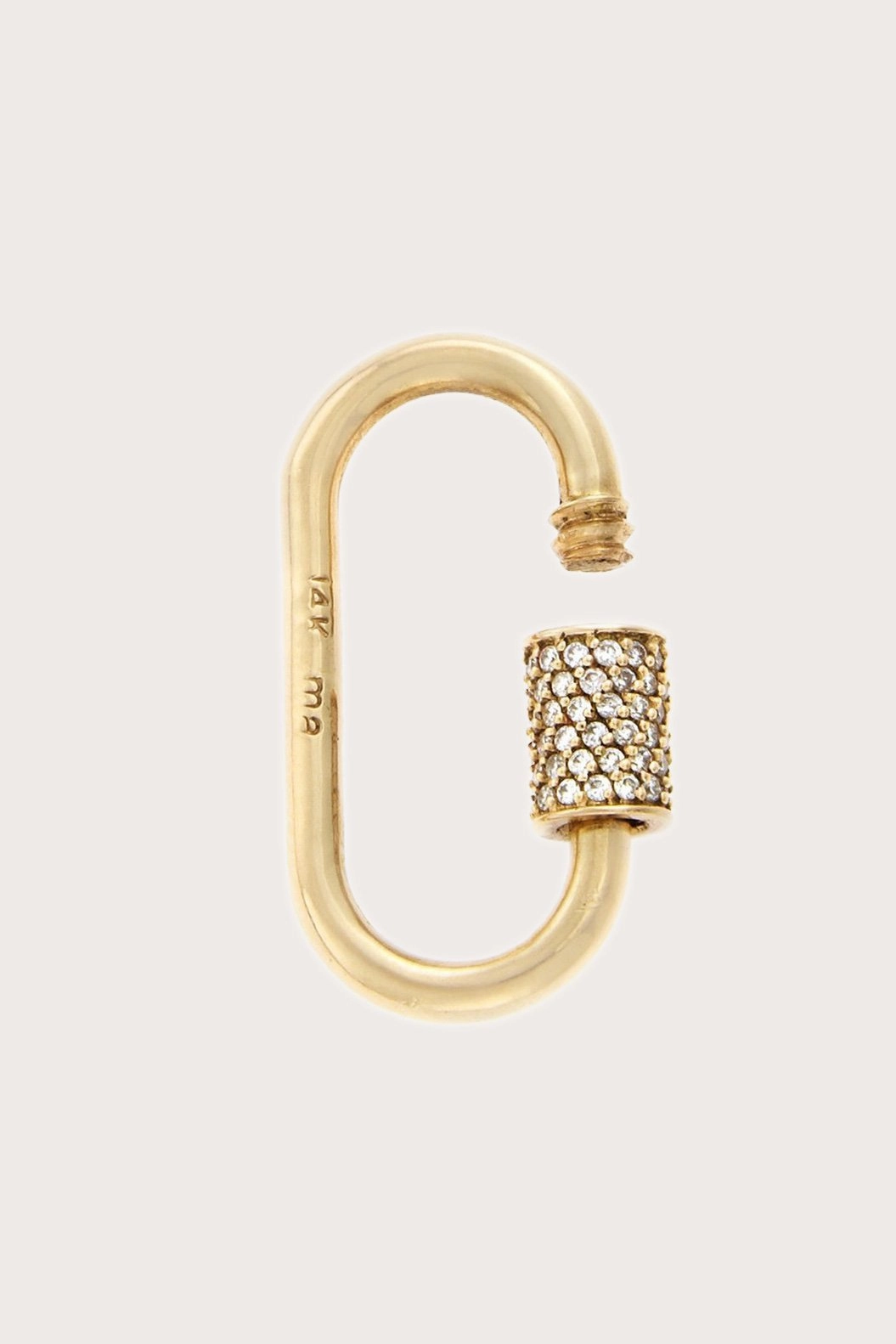 Medium Stoned Lock with Diamonds, Yellow Gold