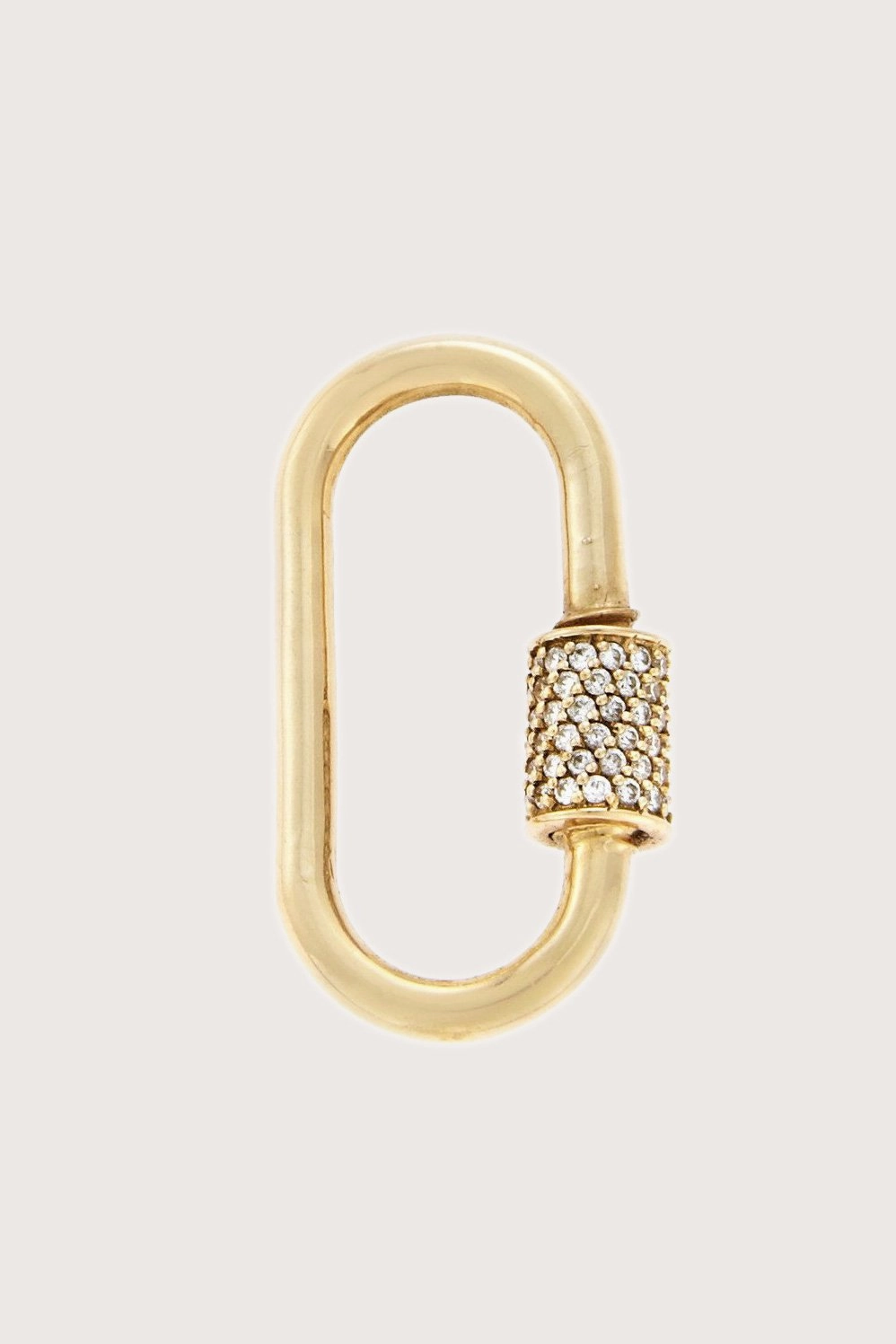Medium Stoned Lock with Diamonds, Yellow Gold