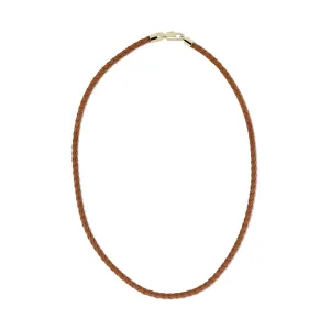 Men's Braided Leather Necklace, Brown