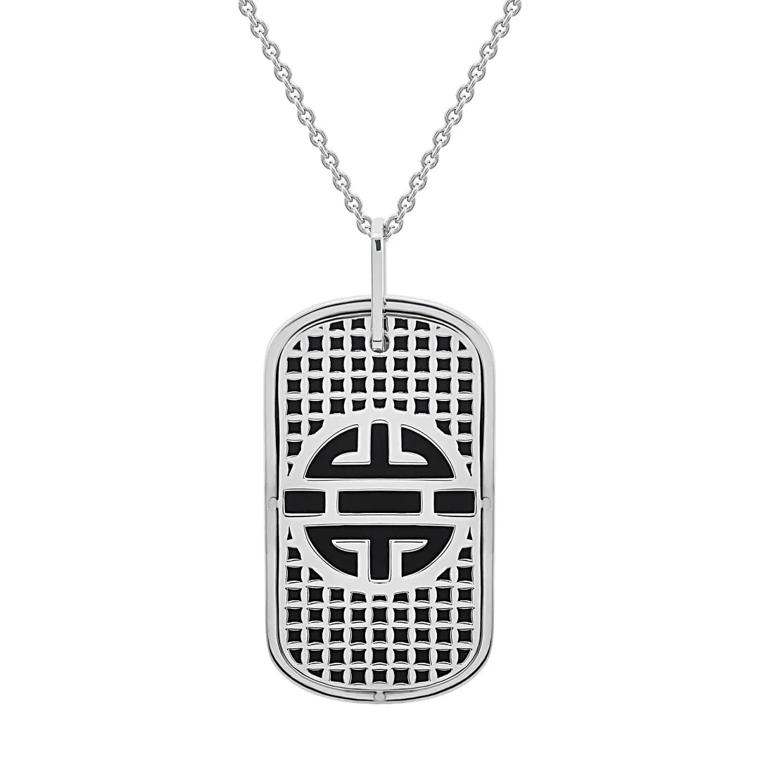 Men's Shou Dog Tag Pendant Necklace