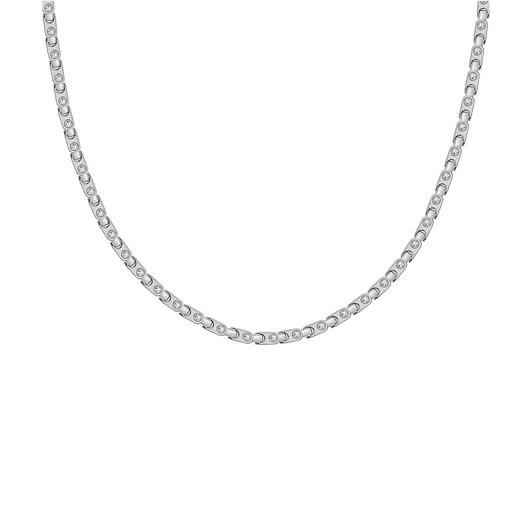 Men's Silver Flat Link Necklace