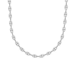 Men's Silver Oval Hinged Link Necklace