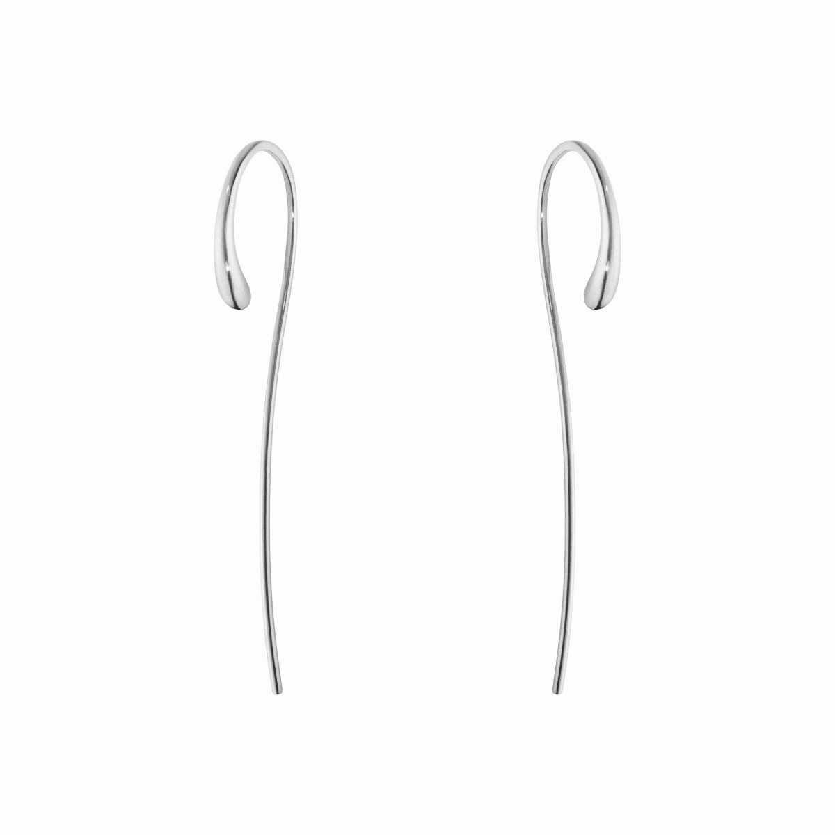 Mercy Curved Hanging Earrings in Silver