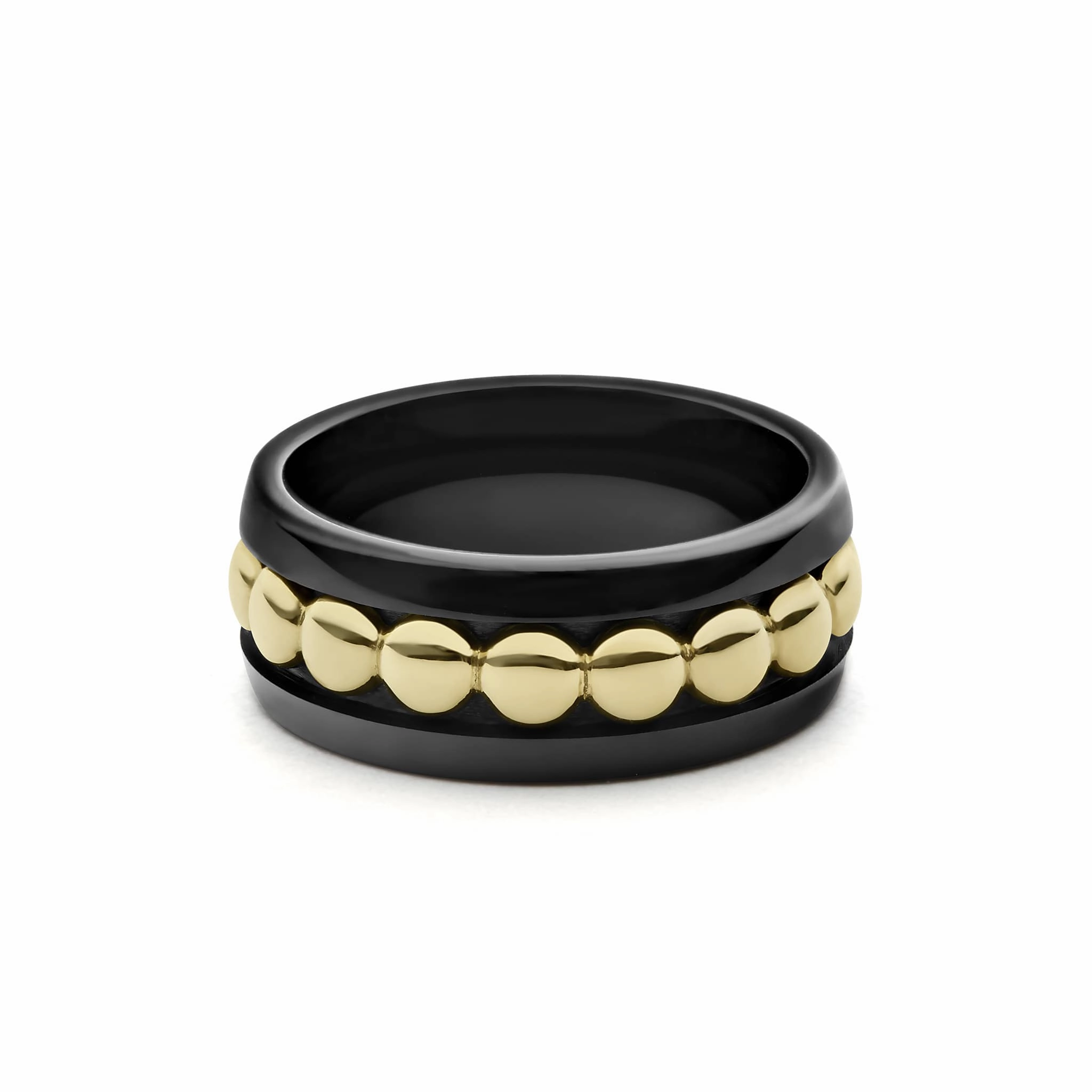 Meridian 18K Gold and Black Ceramic Ring