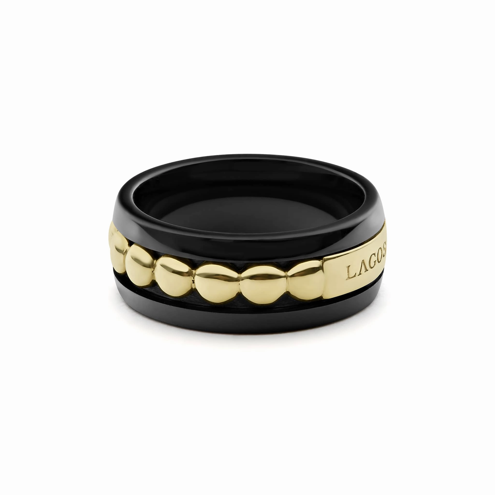 Meridian 18K Gold and Black Ceramic Ring