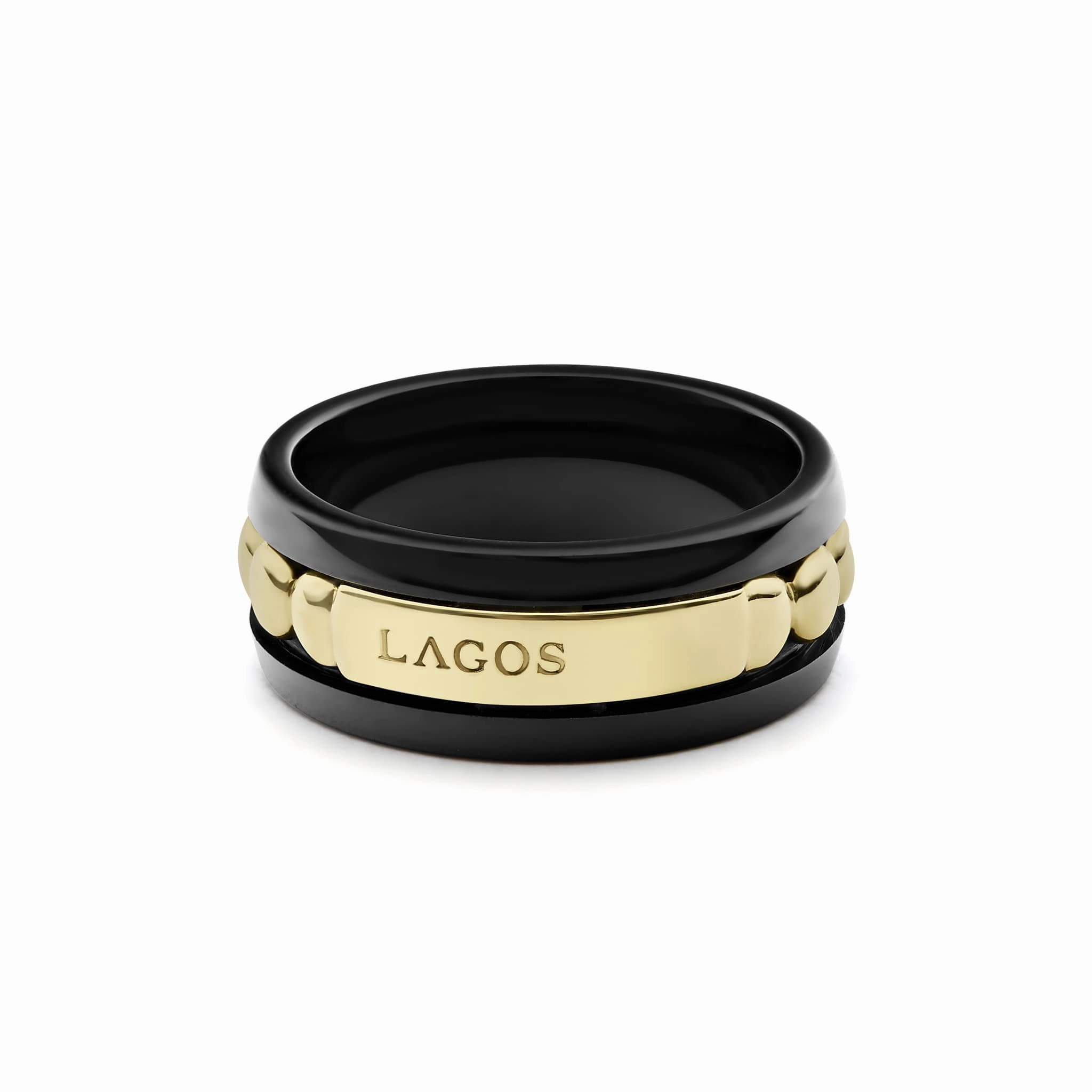 Meridian 18K Gold and Black Ceramic Ring