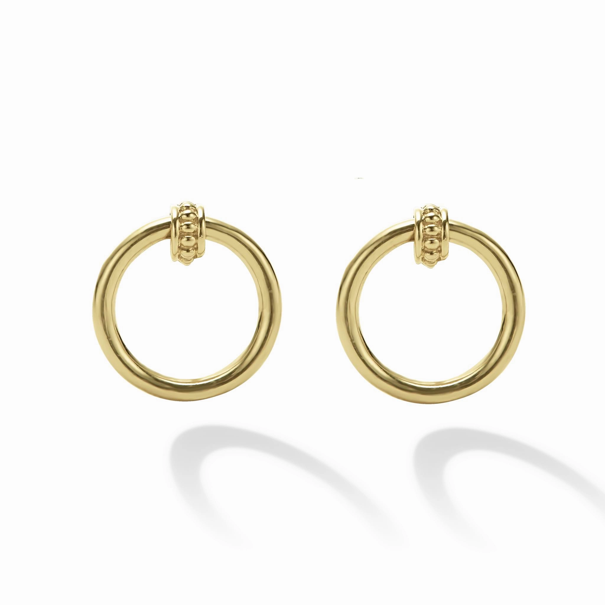 Meridian 18K Gold Circle Stud Earrings