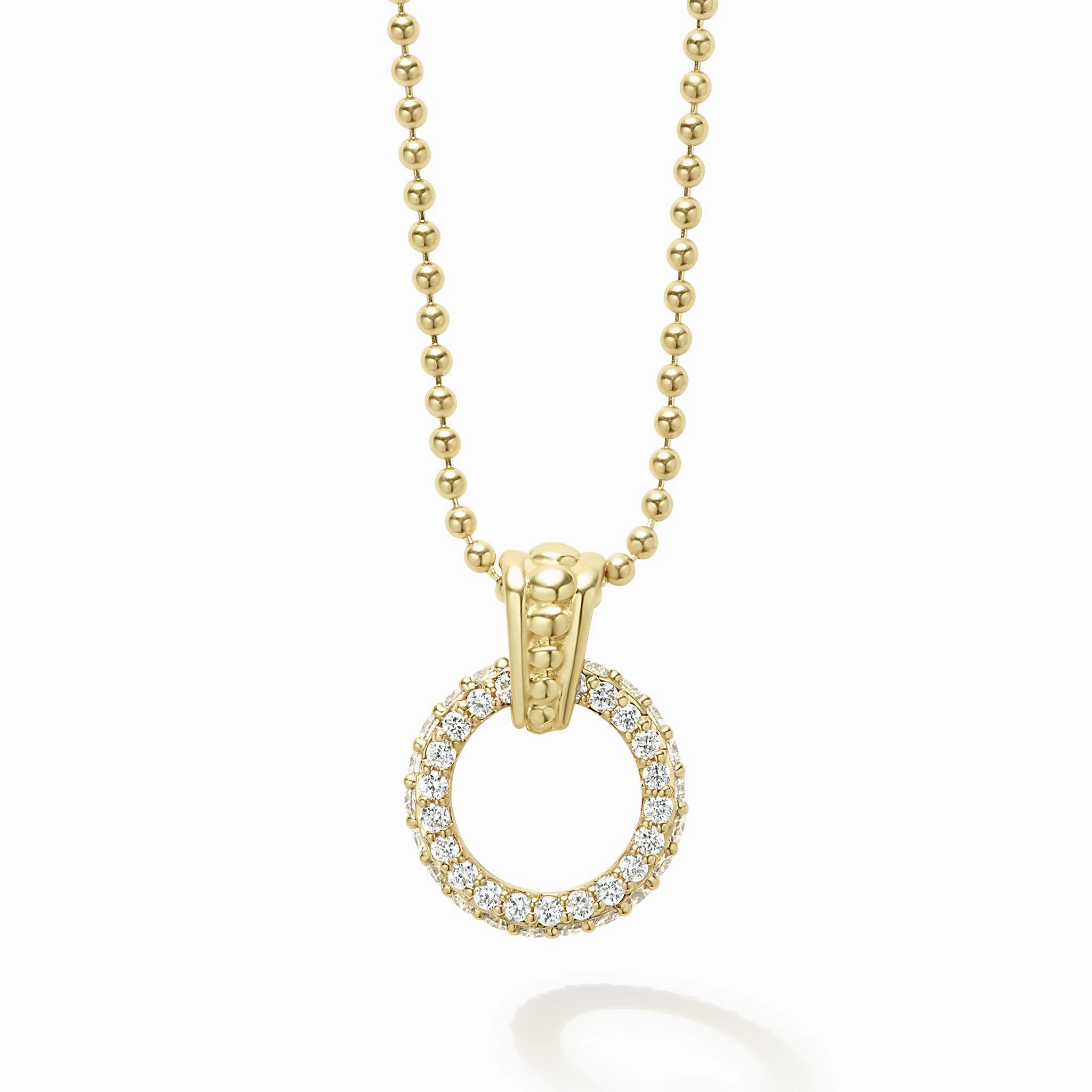 Meridian 18K Gold Diamond Circle Pendant Necklace