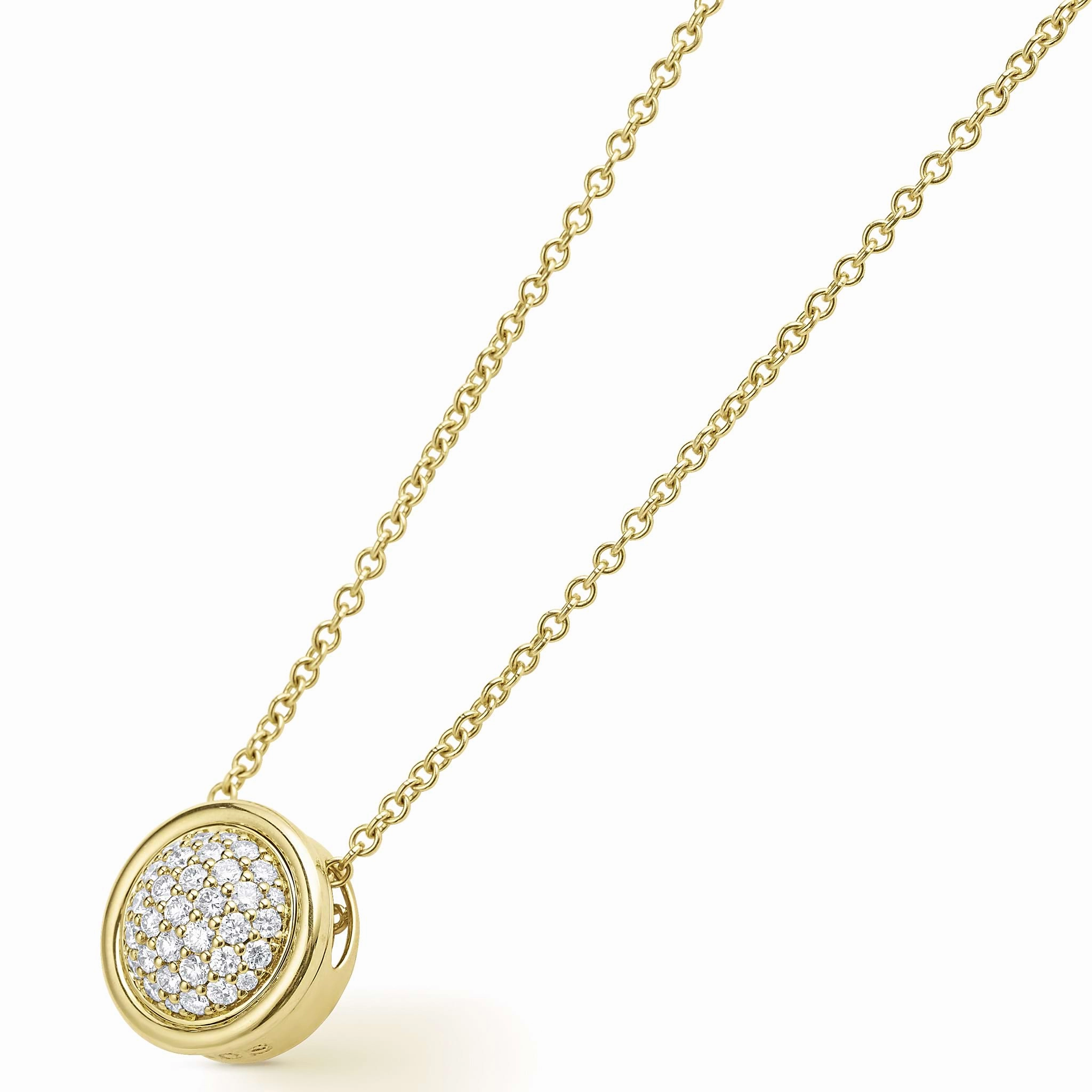Meridian 18K Gold Diamond Circle Pendant Necklace