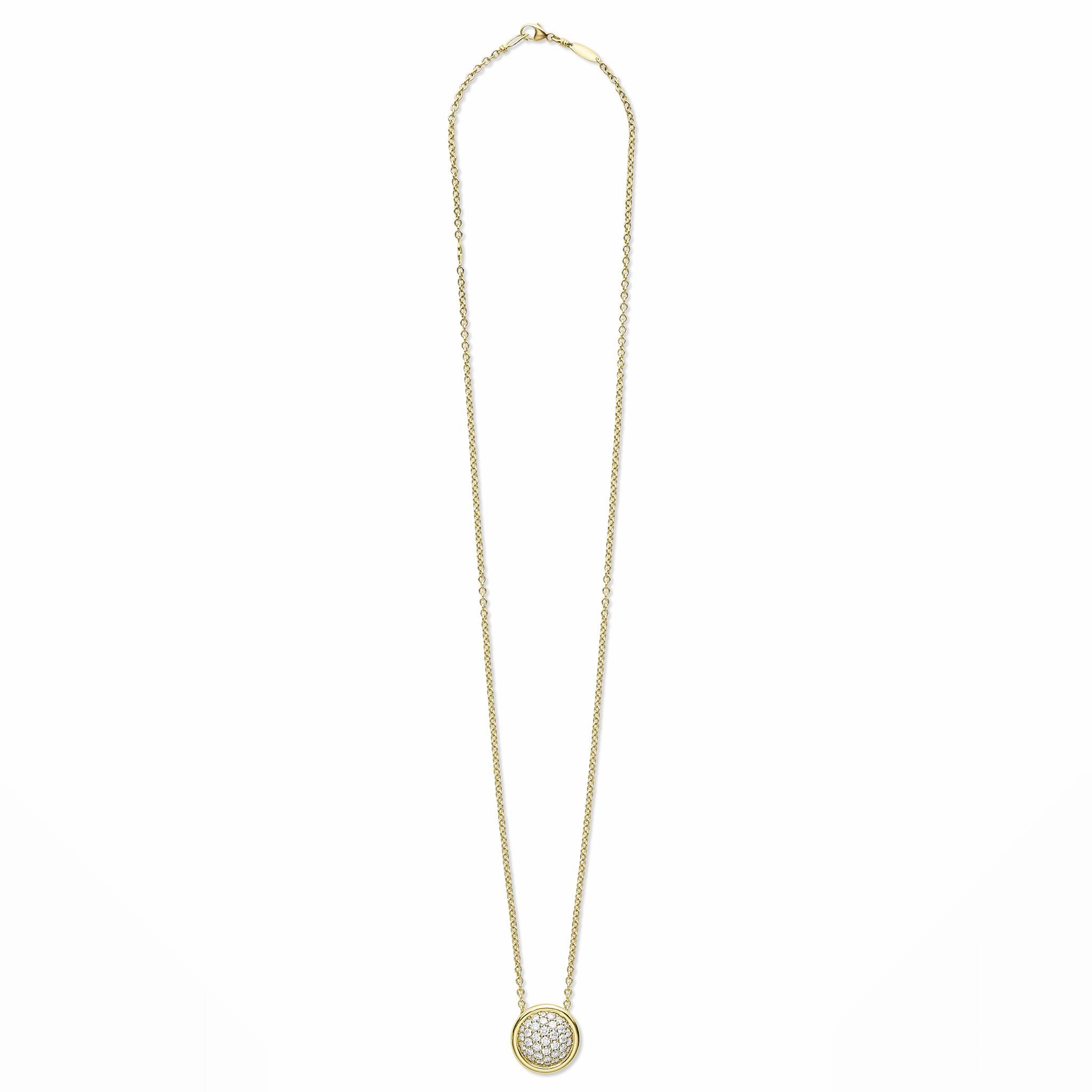 Meridian 18K Gold Diamond Circle Pendant Necklace