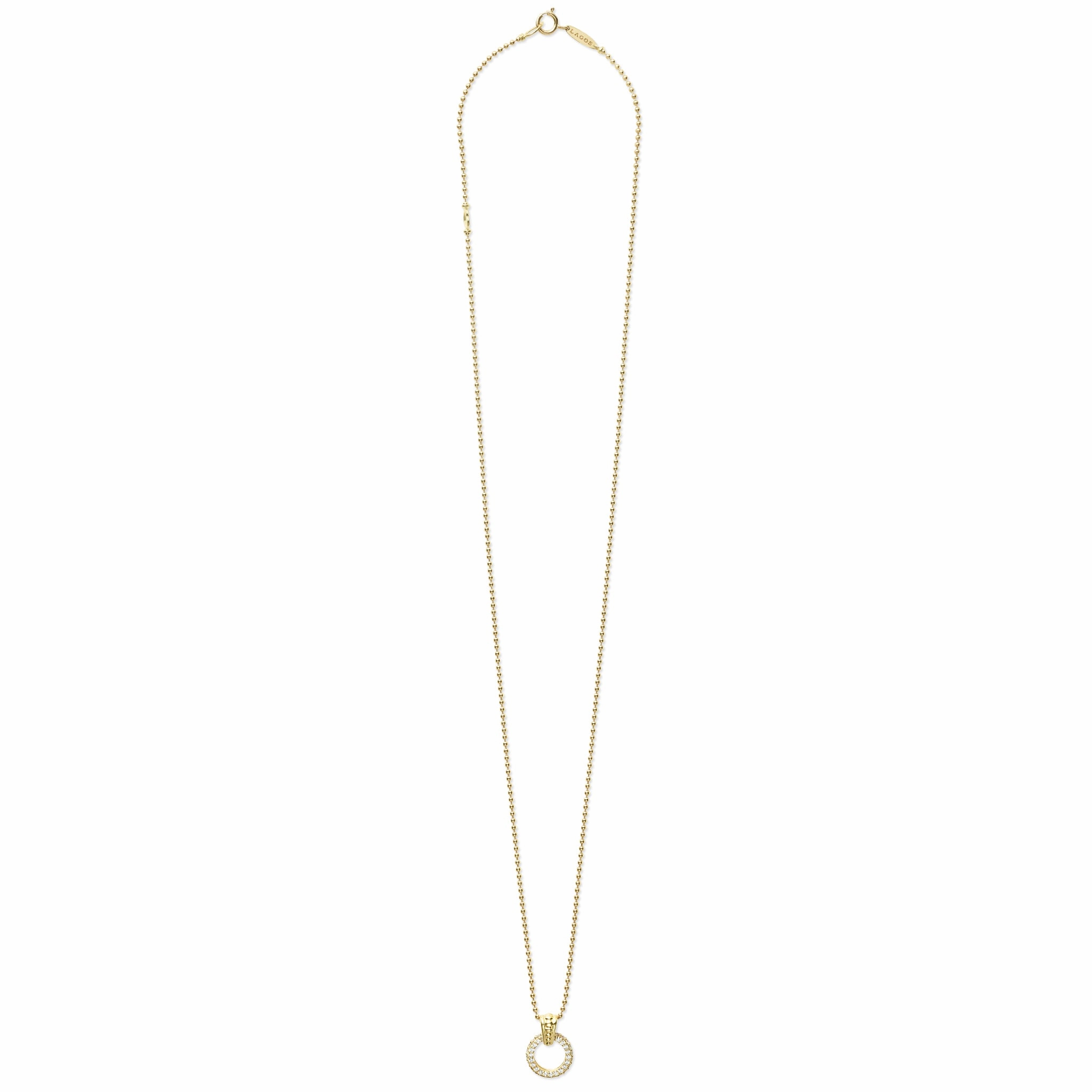 Meridian 18K Gold Diamond Circle Pendant Necklace